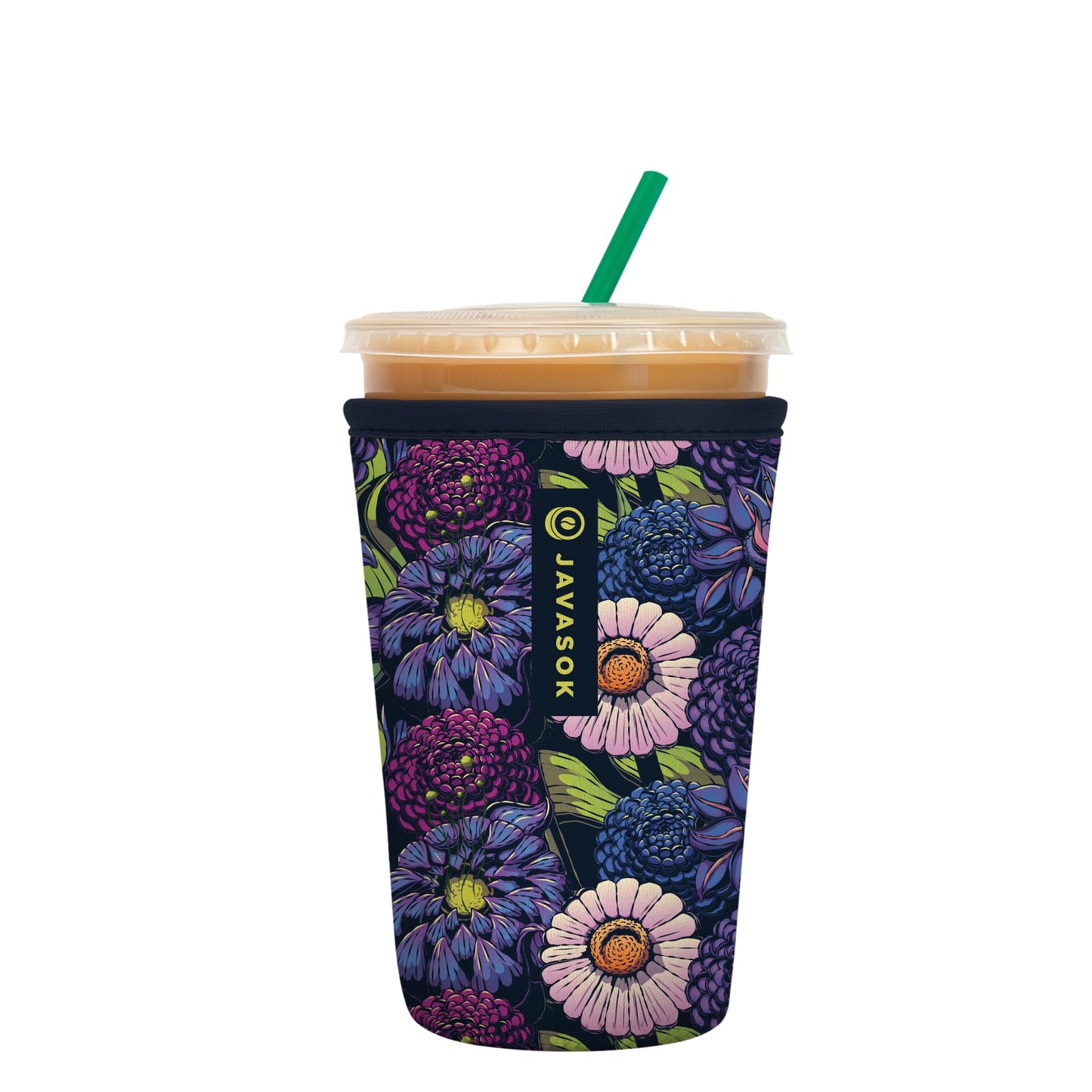 Sok It Java Sok Iced Coffee & Cold Soda Insulated Neoprene Cup Sleeve (English Garden Picnic, Medium: 22-28oz)