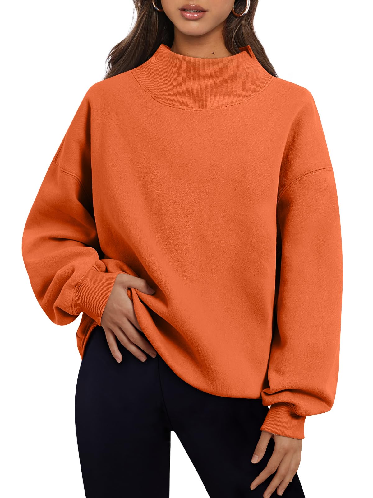 Trendy Queen Womens Oversized Sweatshirts Turtleneck Pullover Long Sleeve Hoodies Tops Fall Fashion Outfits 2025 Clothes