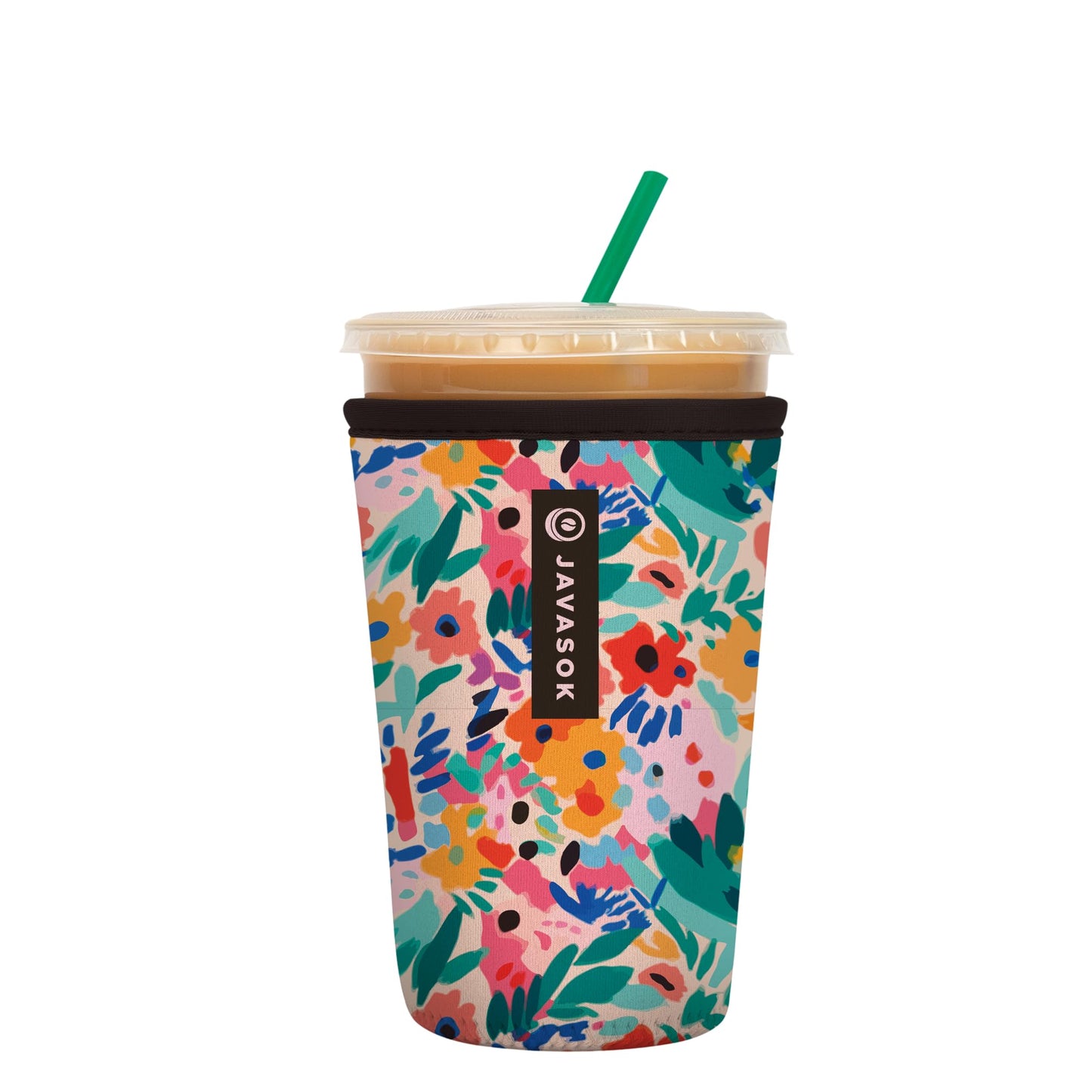 Sok It Java Sok Iced Coffee & Cold Soda Insulated Neoprene Cup Sleeve (English Garden Picnic, Medium: 22-28oz)