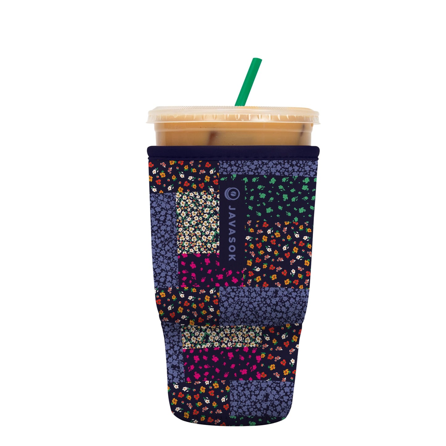 Sok It Java Sok Iced Coffee & Cold Soda Insulated Neoprene Cup Sleeve (English Garden Picnic, Medium: 22-28oz)