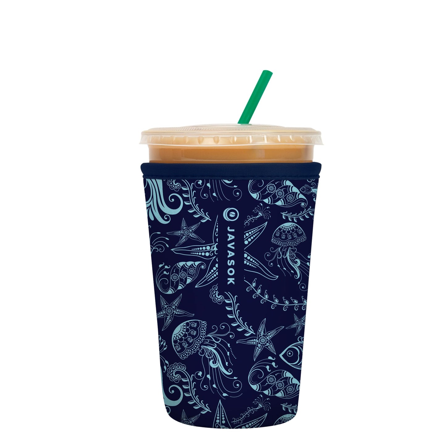 Sok It Java Sok Iced Coffee & Cold Soda Insulated Neoprene Cup Sleeve (English Garden Picnic, Medium: 22-28oz)