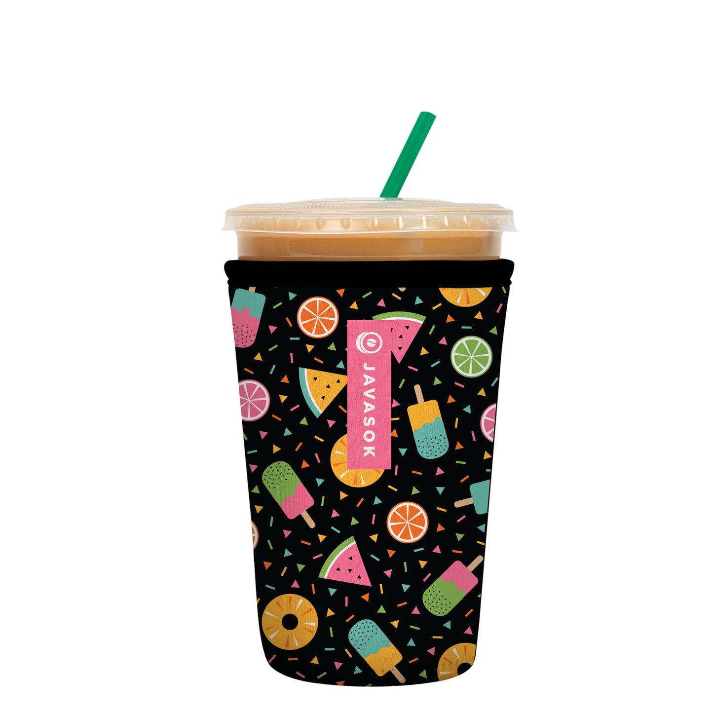 Sok It Java Sok Iced Coffee & Cold Soda Insulated Neoprene Cup Sleeve (English Garden Picnic, Medium: 22-28oz)