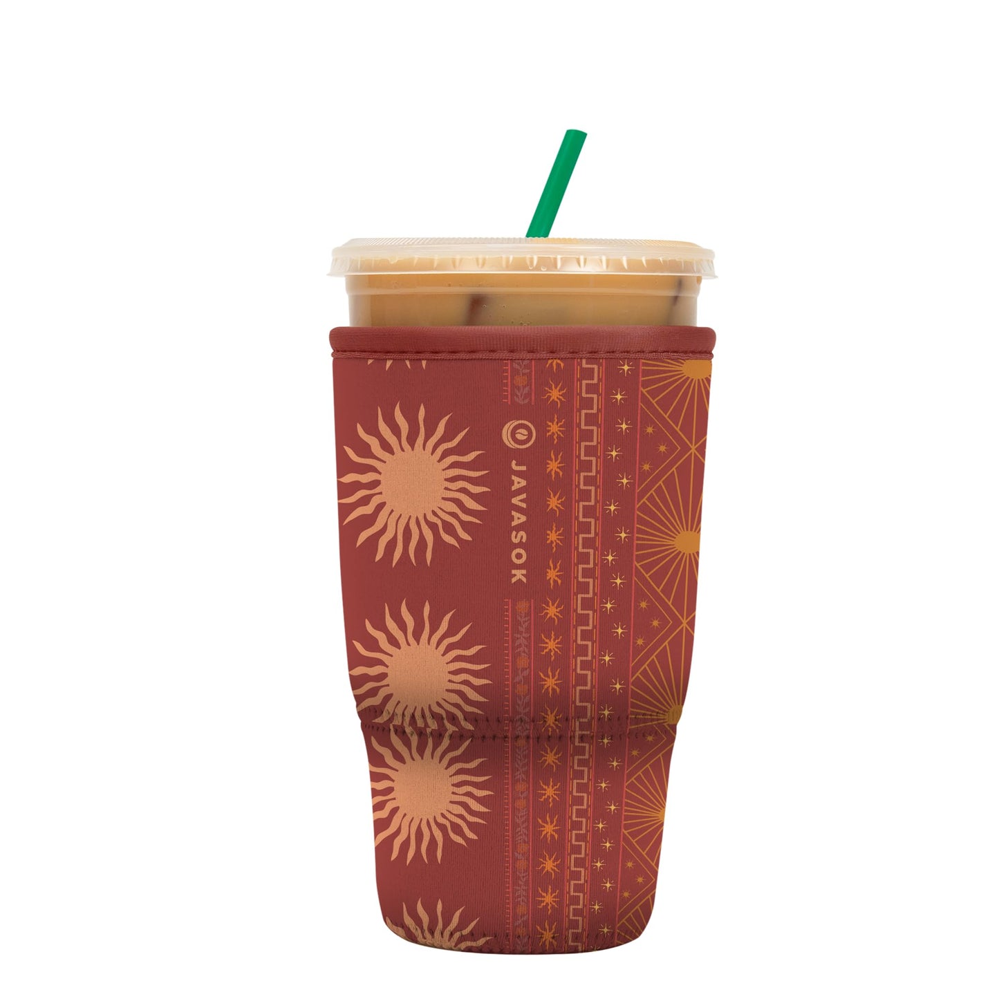 Sok It Java Sok Iced Coffee & Cold Soda Insulated Neoprene Cup Sleeve (English Garden Picnic, Medium: 22-28oz)