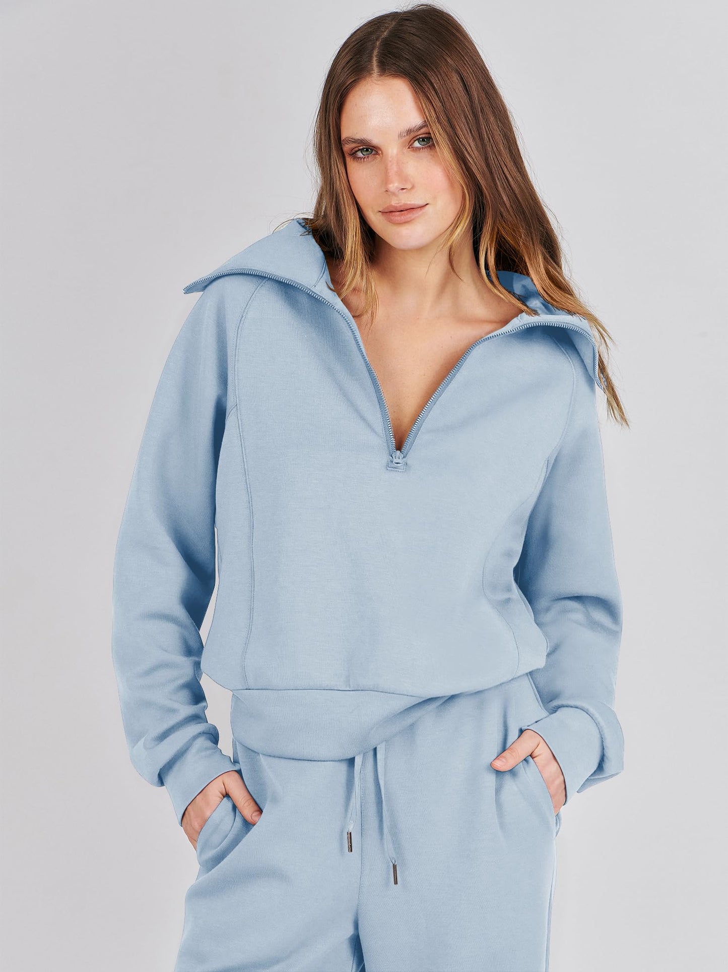 ANRABESS Women 2 Piece Outfits Sweatsuit Oversized Sweatshirt Sweatpants Tracksuit Sweat Lounge Matching Set 2024 Fall Trendy