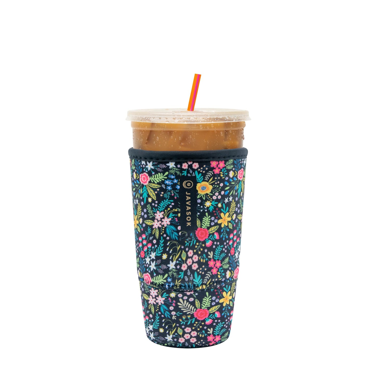 Sok It Java Sok Iced Coffee & Cold Soda Insulated Neoprene Cup Sleeve (English Garden Picnic, Medium: 22-28oz)