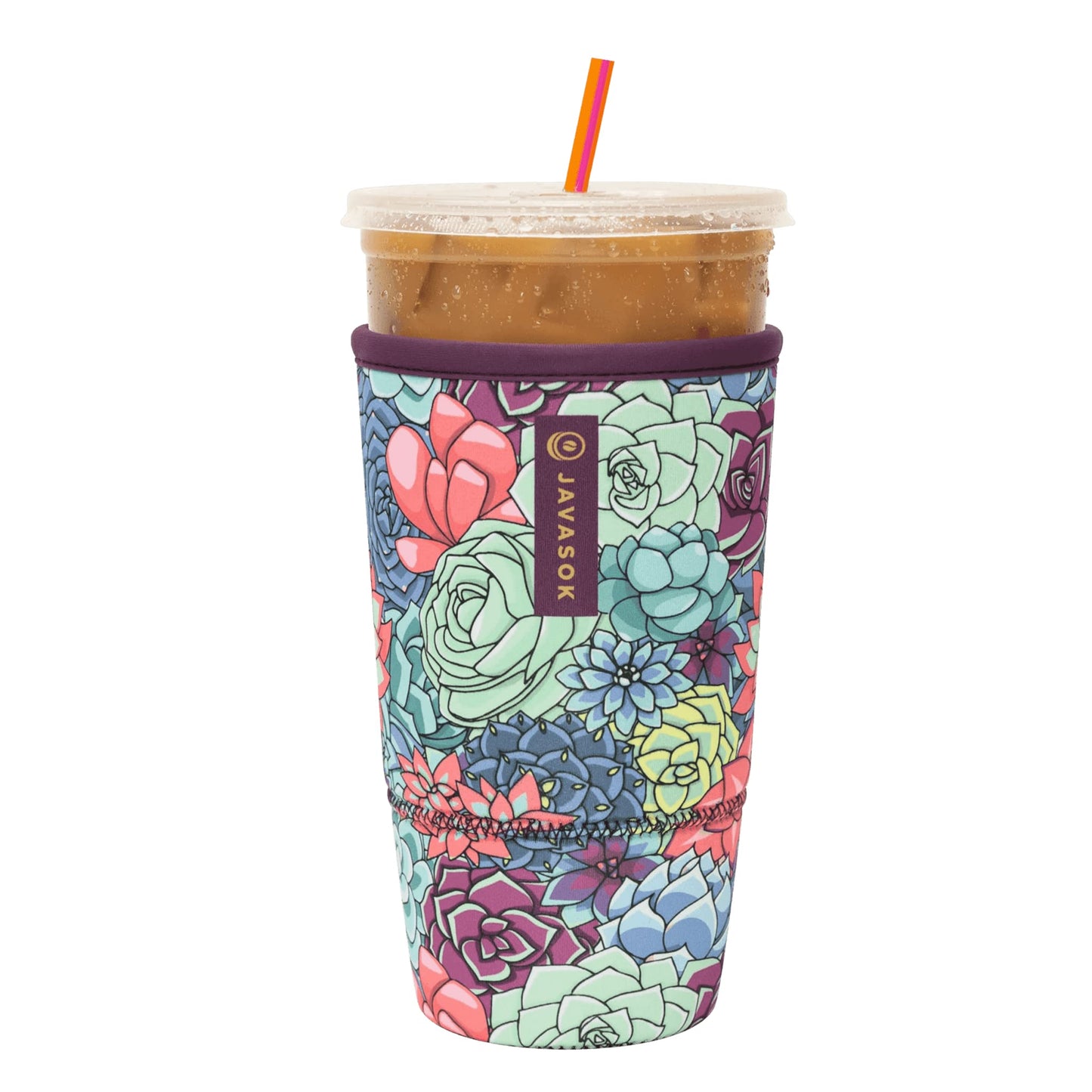 Sok It Java Sok Iced Coffee & Cold Soda Insulated Neoprene Cup Sleeve (English Garden Picnic, Medium: 22-28oz)