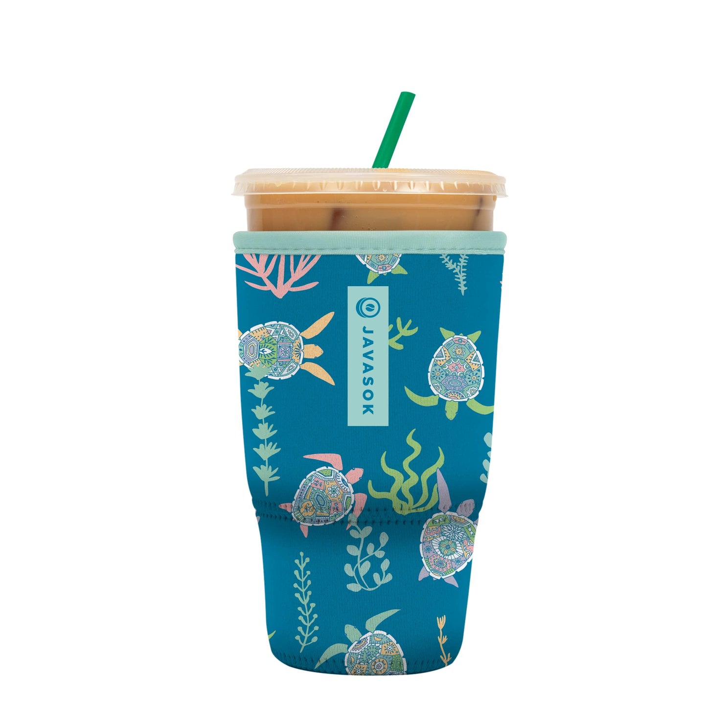 Sok It Java Sok Iced Coffee & Cold Soda Insulated Neoprene Cup Sleeve (English Garden Picnic, Medium: 22-28oz)