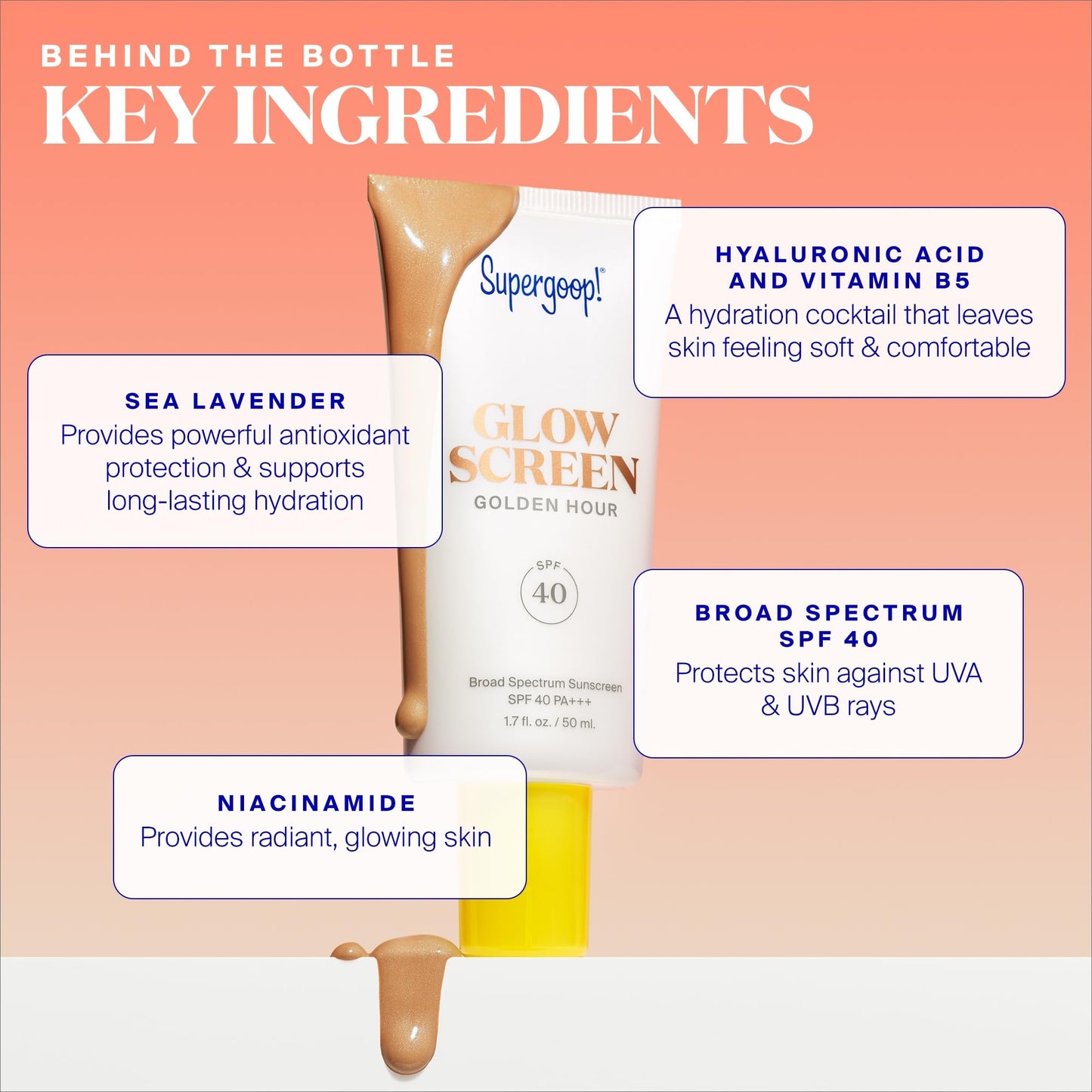 Supergoop! Glowscreen SPF 40, Sunrise (Champagne Glow) - 1.7 fl oz - Glowy Primer + Broad Spectrum Sunscreen - Helps Filter Blue Light - Boosts Hydration with Hyaluronic Acid, Vitamin B5 & Niacinamide