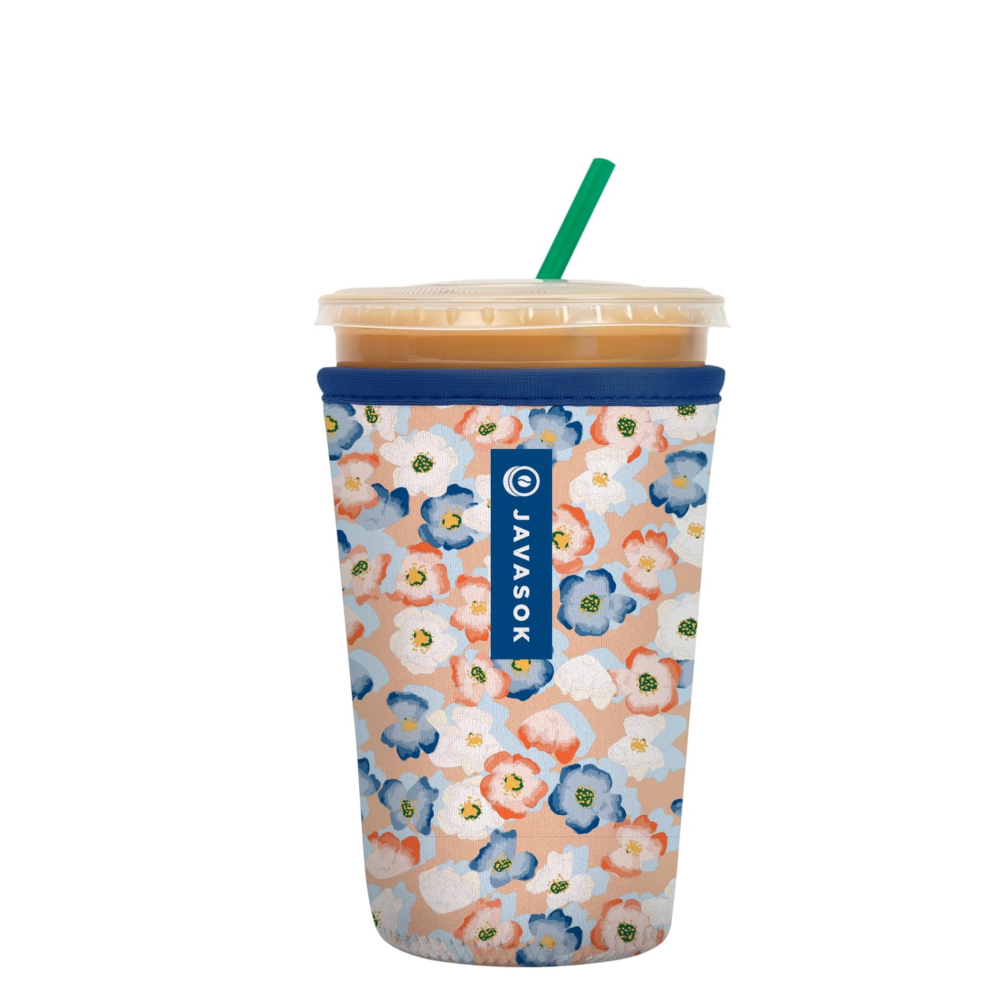 Sok It Java Sok Iced Coffee & Cold Soda Insulated Neoprene Cup Sleeve (English Garden Picnic, Medium: 22-28oz)