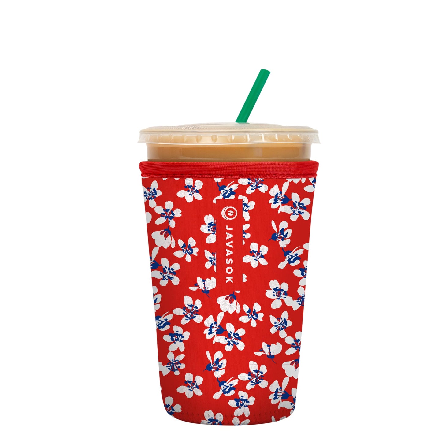 Sok It Java Sok Iced Coffee & Cold Soda Insulated Neoprene Cup Sleeve (English Garden Picnic, Medium: 22-28oz)