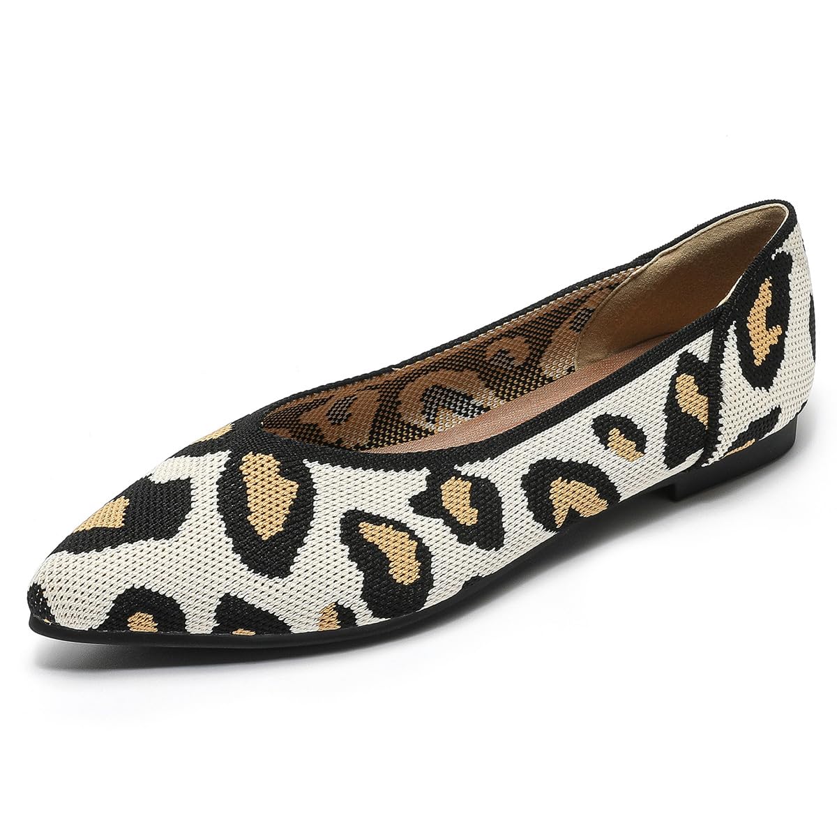 Semwiss Women's Ballet Flats Comfortable Casual Dressy Shoes,Work Flats Office Shoes Pointed Toe Leopard Flats.