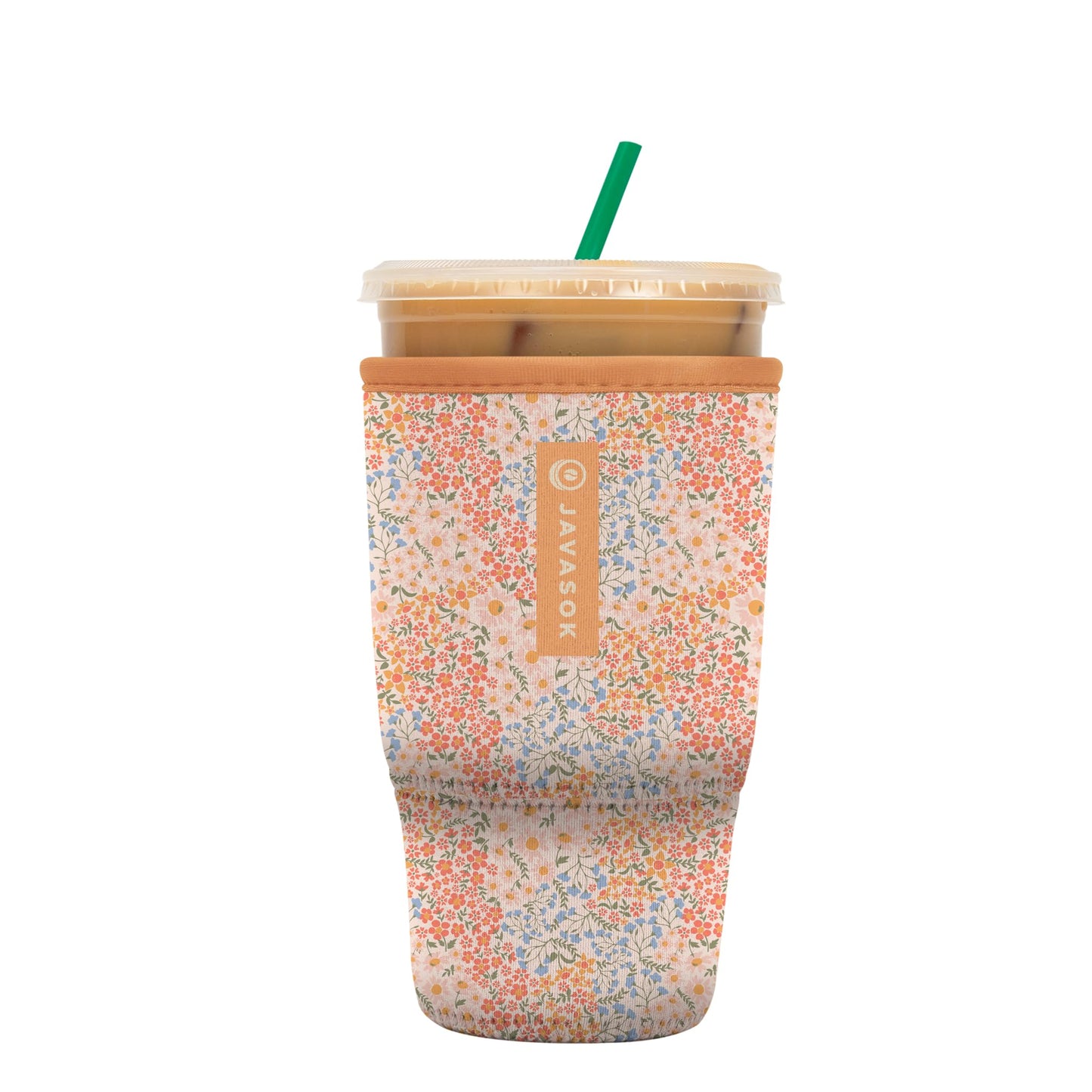 Sok It Java Sok Iced Coffee & Cold Soda Insulated Neoprene Cup Sleeve (English Garden Picnic, Medium: 22-28oz)