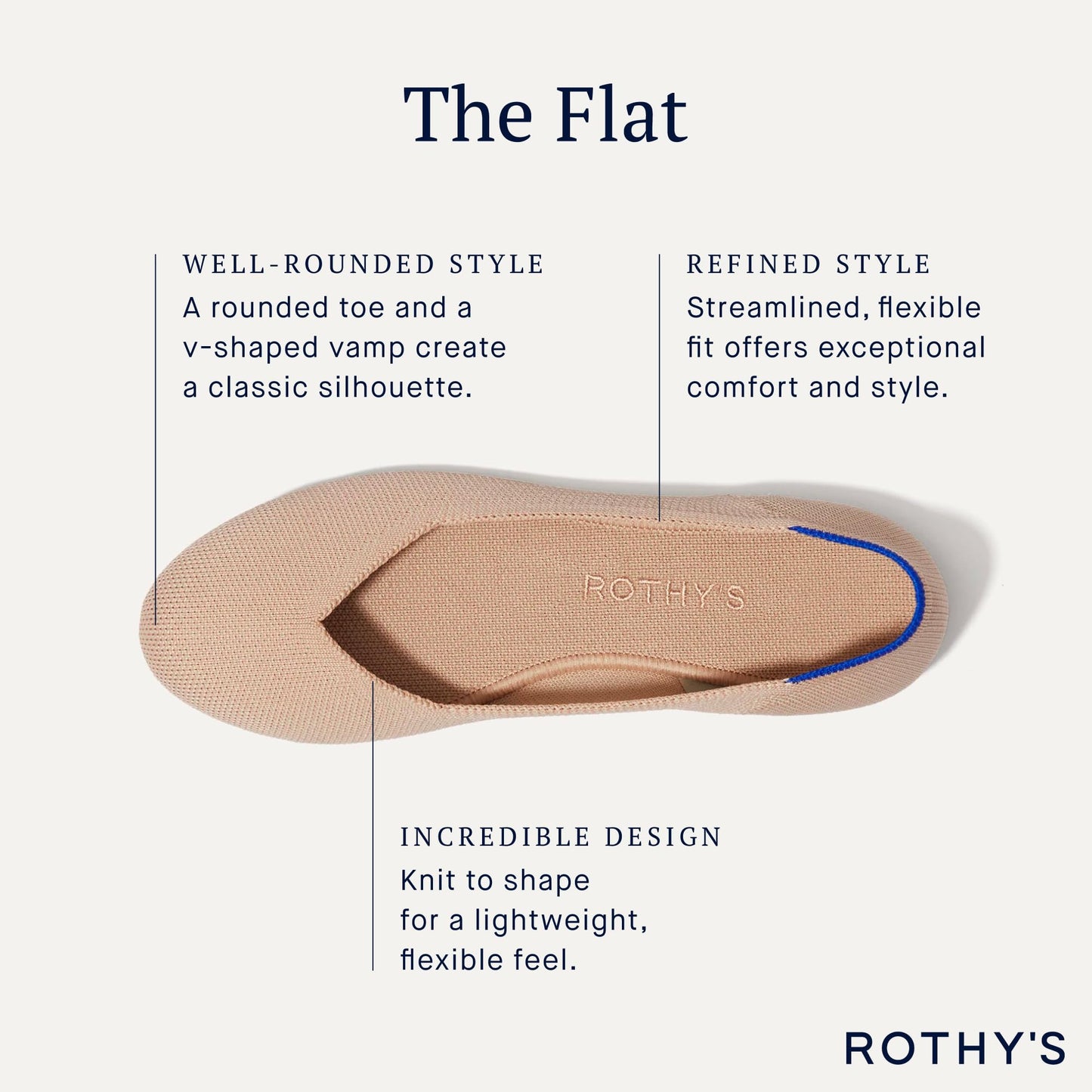 Rothy's The Flat Women's Slip-On Shoes, Classic Flats, Made from Recycled Plastic Bottles & Machine Washable