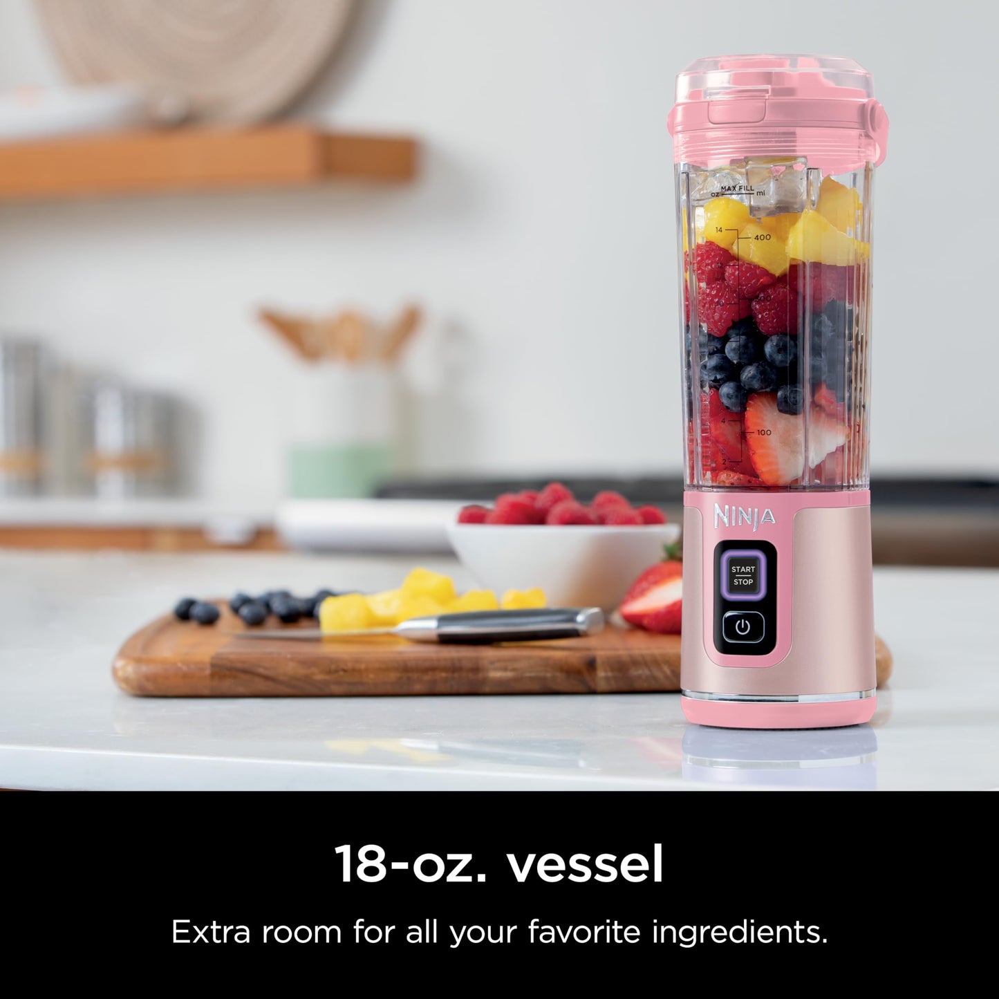 Ninja Blast Portable Blender, Cordless, 18oz. Vessel, Personal Blender For-Shakes and Smoothies, BPA Free, Leakproof-Lid and Sip Spout, USB-C Rechargeable, Dishwasher Safe Parts, Denim Blue, BC151ND