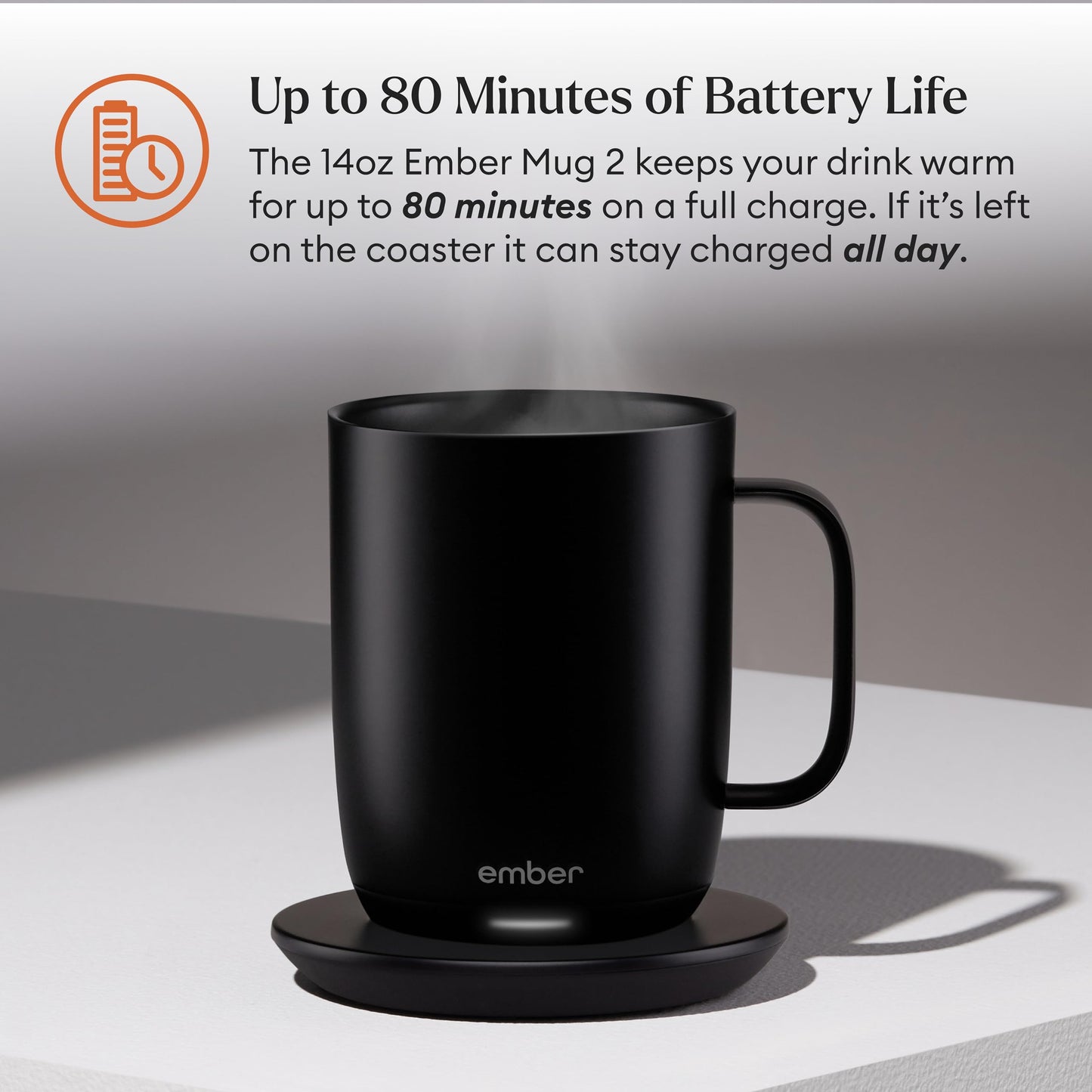 Ember Temperature Control Smart Mug 2, 10 Oz, App-Controlled Heated Coffee Mug with 80 Min Battery Life and Improved Design, Copper