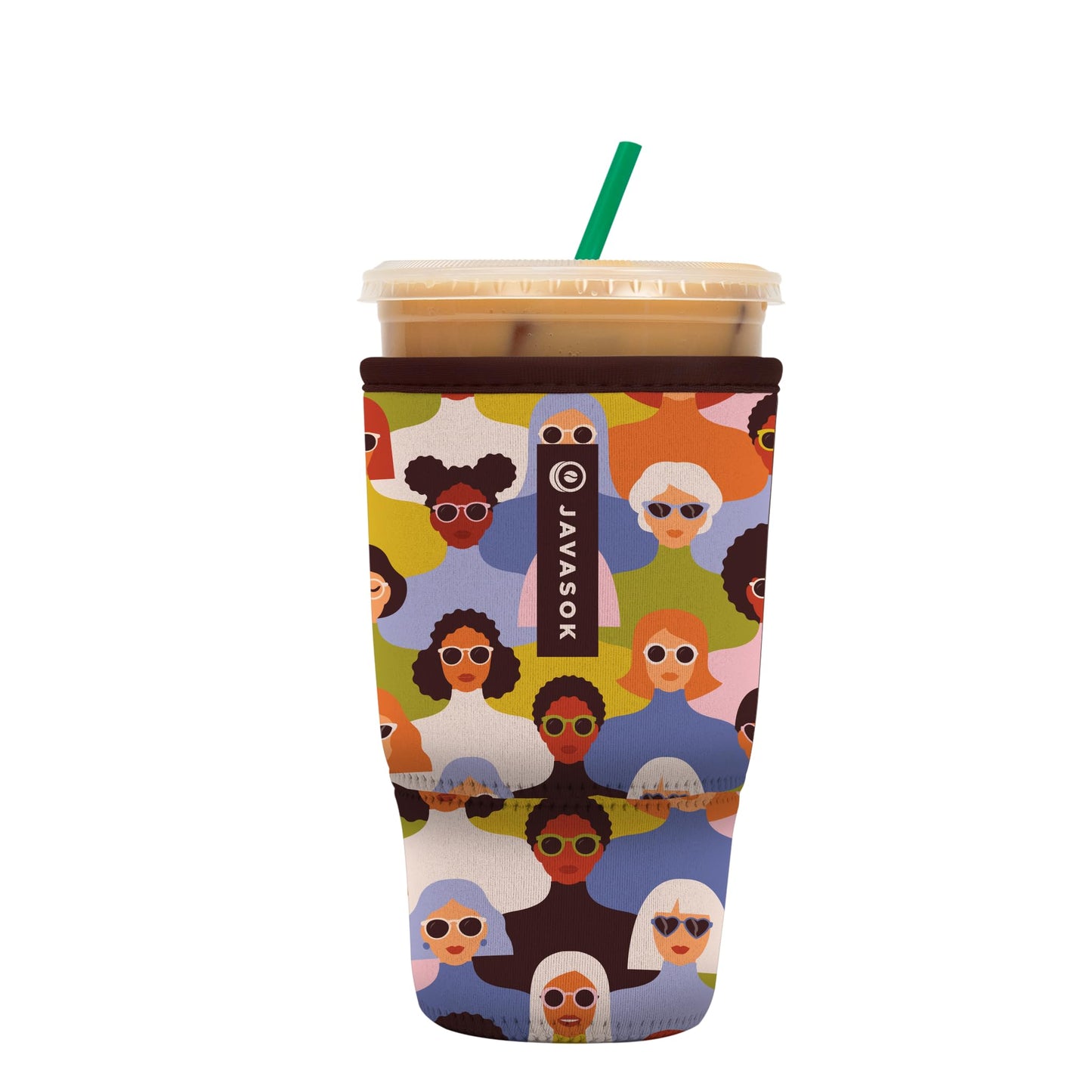 Sok It Java Sok Iced Coffee & Cold Soda Insulated Neoprene Cup Sleeve (English Garden Picnic, Medium: 22-28oz)