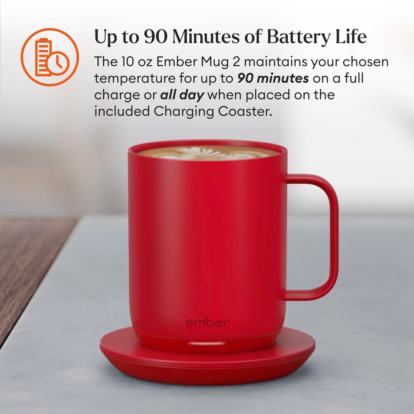 Ember Temperature Control Smart Mug 2, 10 Oz, App-Controlled Heated Coffee Mug with 80 Min Battery Life and Improved Design, Copper