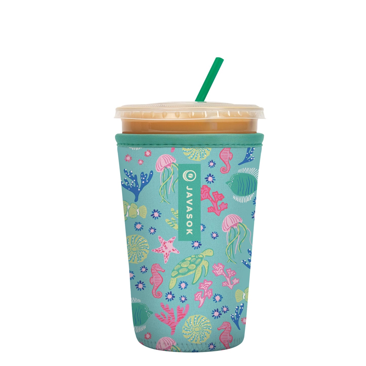 Sok It Java Sok Iced Coffee & Cold Soda Insulated Neoprene Cup Sleeve (English Garden Picnic, Medium: 22-28oz)