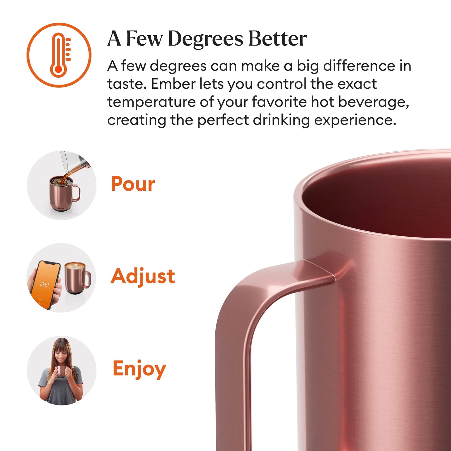 Ember Temperature Control Smart Mug 2, 10 Oz, App-Controlled Heated Coffee Mug with 80 Min Battery Life and Improved Design, Copper