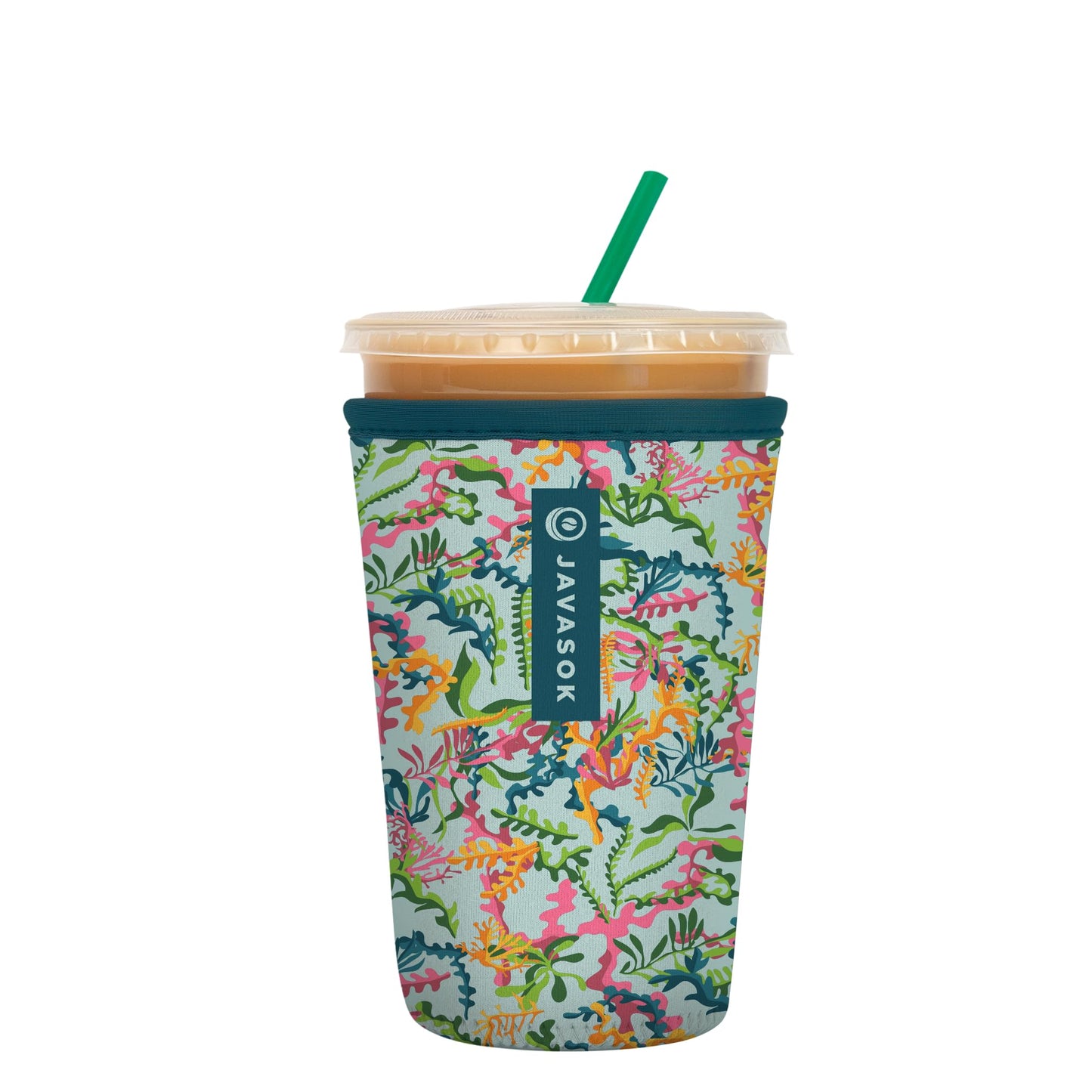 Sok It Java Sok Iced Coffee & Cold Soda Insulated Neoprene Cup Sleeve (English Garden Picnic, Medium: 22-28oz)