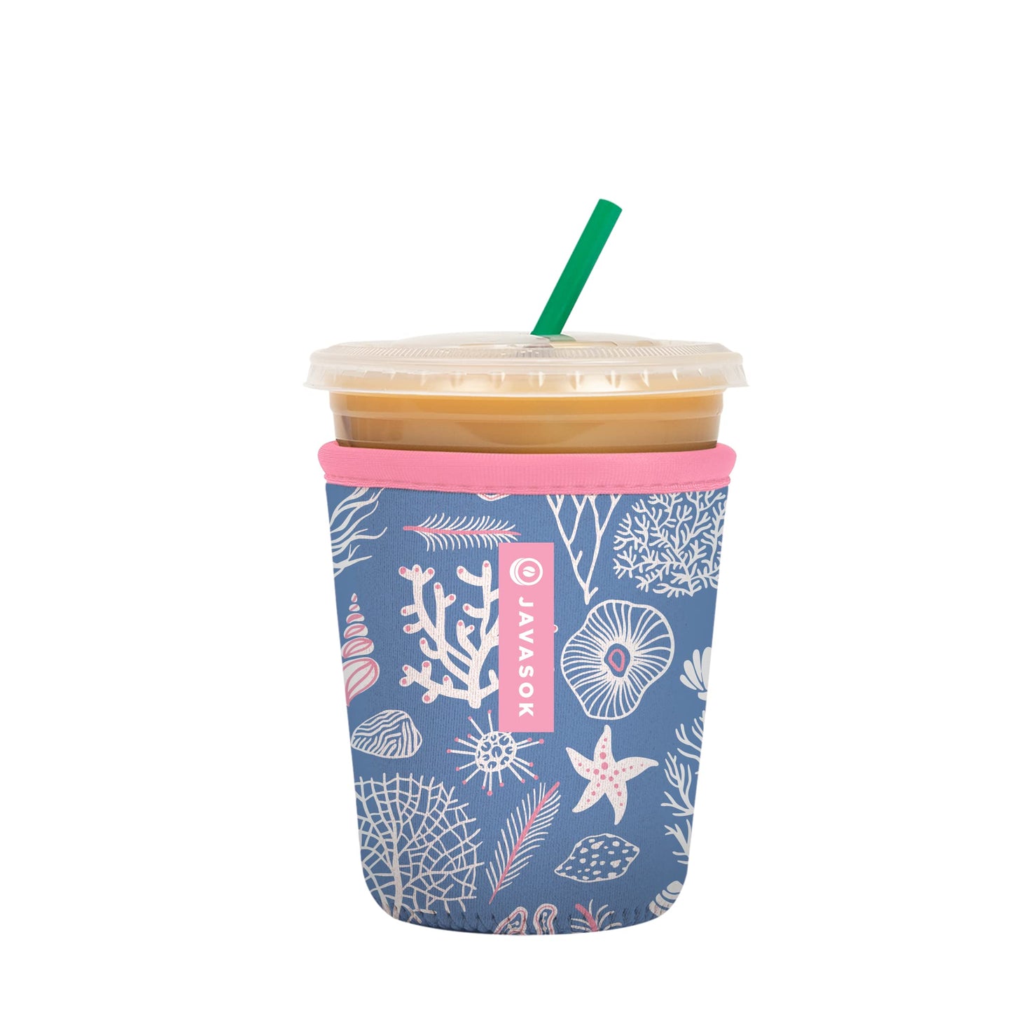 Sok It Java Sok Iced Coffee & Cold Soda Insulated Neoprene Cup Sleeve (English Garden Picnic, Medium: 22-28oz)