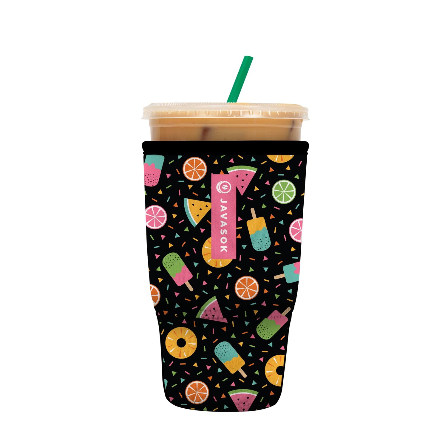 Sok It Java Sok Iced Coffee & Cold Soda Insulated Neoprene Cup Sleeve (English Garden Picnic, Medium: 22-28oz)