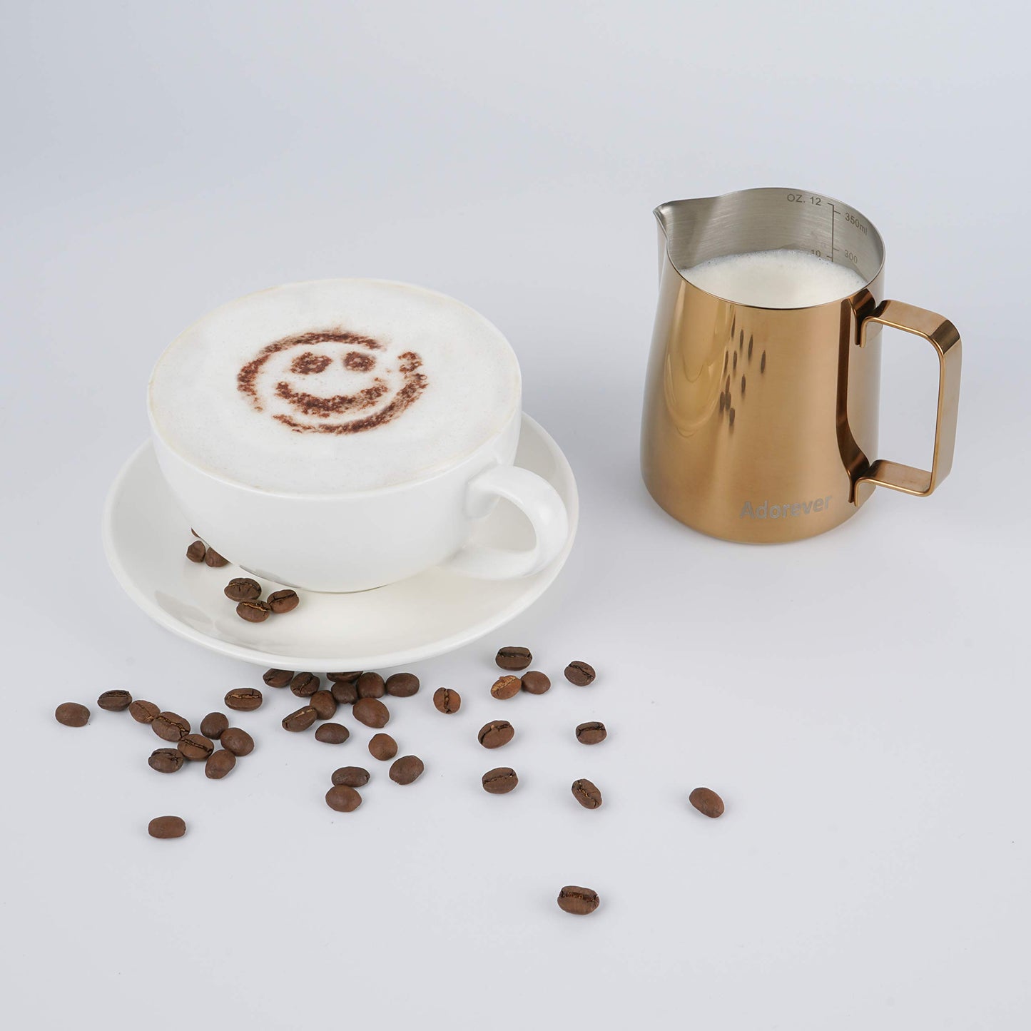 Milk Frothing Pitcher 350ml/600ml/900ml/1500ml (12oz/20oz/32oz/50oz) Steaming Pitchers Stainless Steel Milk/Coffee/Cappuccino/Latte Art Barista Steam Pitchers Milk Jug Cup with Art Pen,12oz