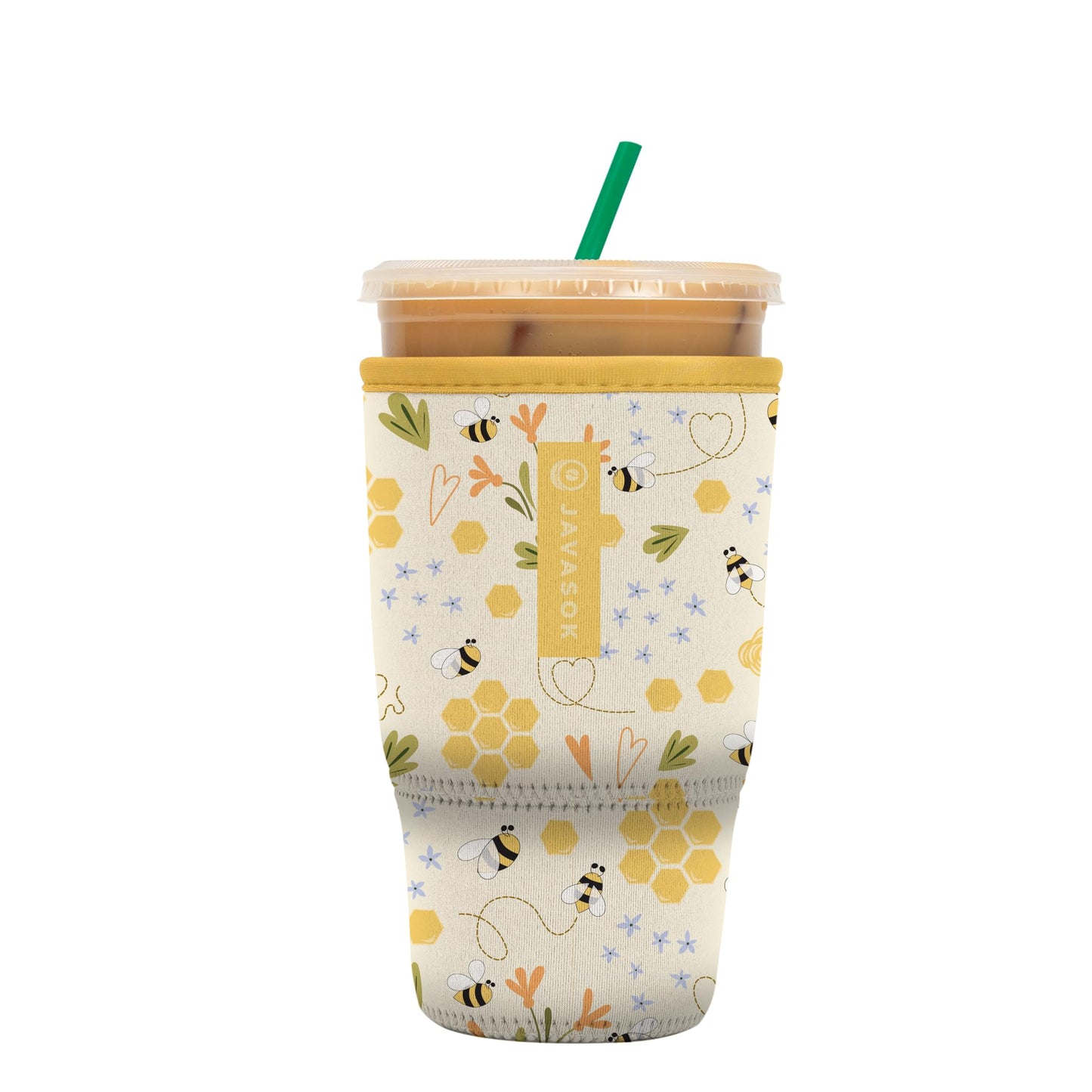 Sok It Java Sok Iced Coffee & Cold Soda Insulated Neoprene Cup Sleeve (English Garden Picnic, Medium: 22-28oz)