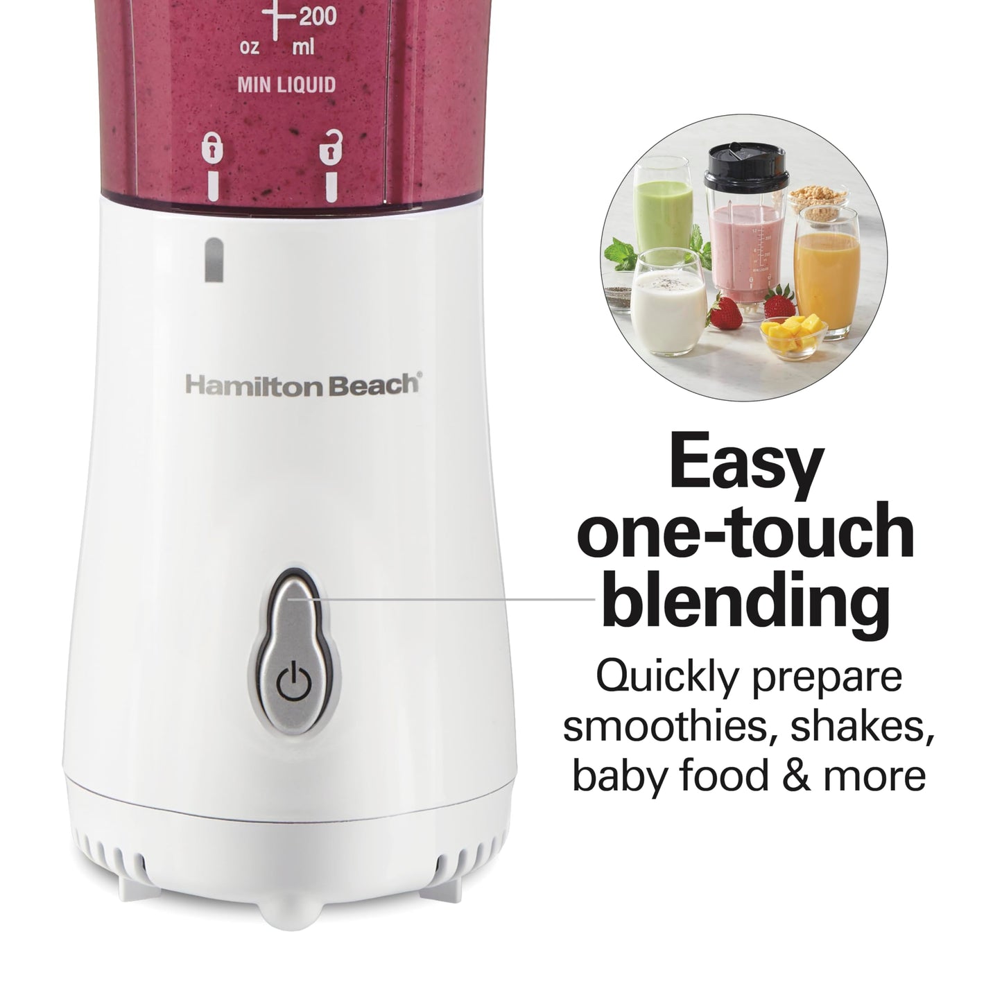 Hamilton Beach Portable Blender for Shakes and Smoothies with 14 Oz BPA Free Travel Cup and Lid, Durable Stainless Steel Blades for Powerful Blending Performance, Coral (51171)