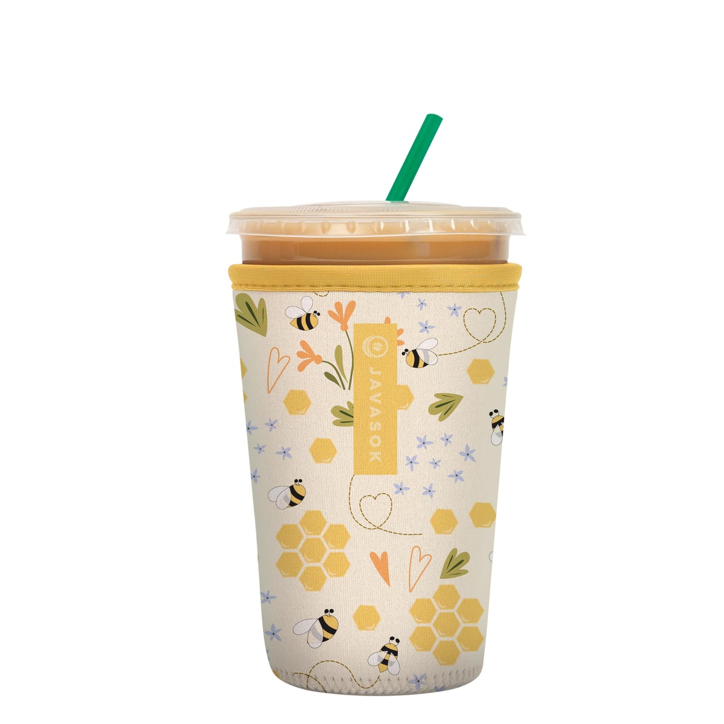 Sok It Java Sok Iced Coffee & Cold Soda Insulated Neoprene Cup Sleeve (English Garden Picnic, Medium: 22-28oz)