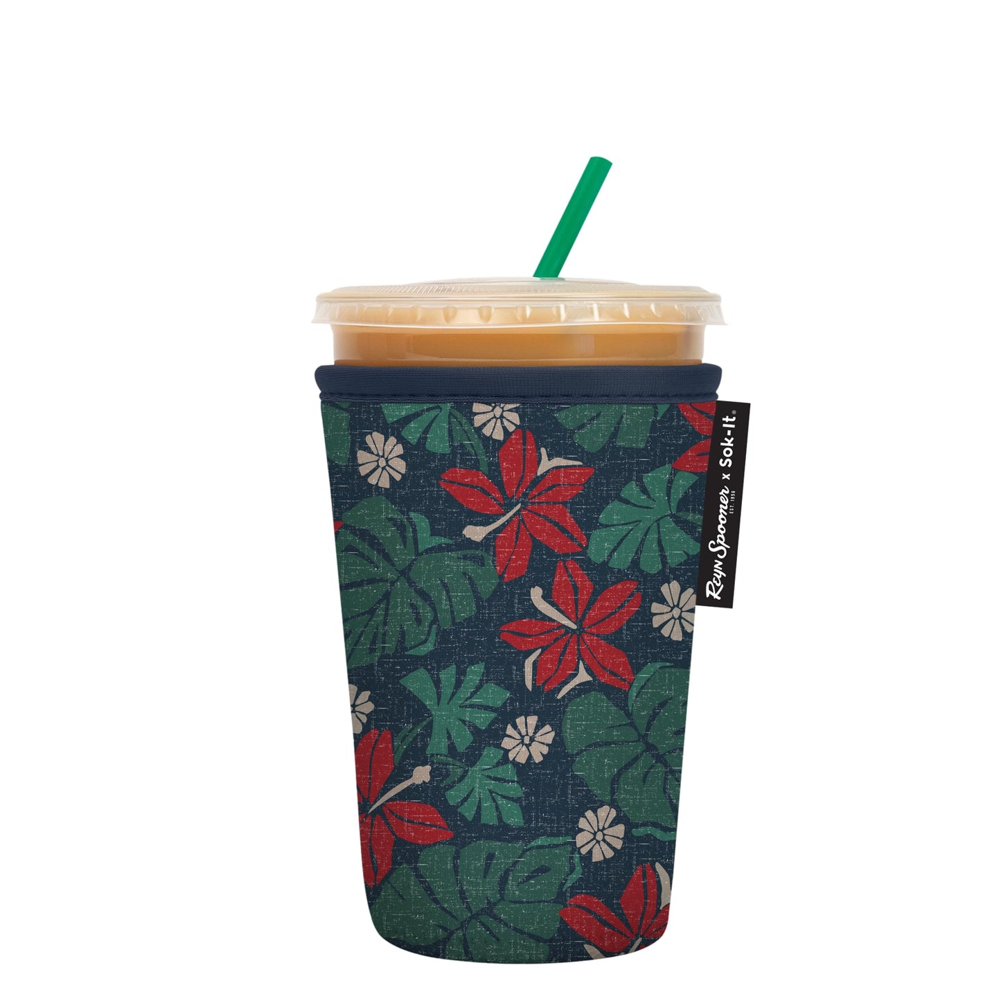 Sok It Java Sok Iced Coffee & Cold Soda Insulated Neoprene Cup Sleeve (English Garden Picnic, Medium: 22-28oz)