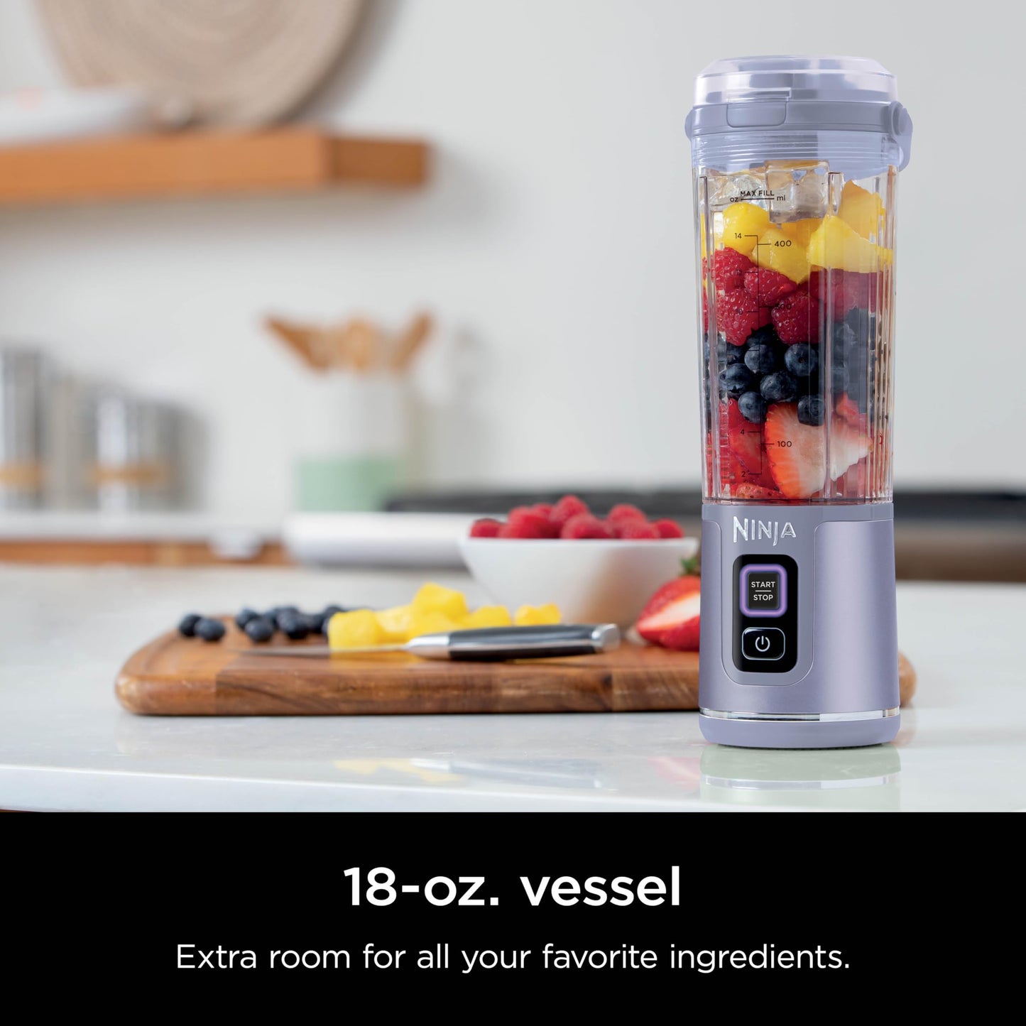 Ninja Blast Portable Blender, Cordless, 18oz. Vessel, Personal Blender For-Shakes and Smoothies, BPA Free, Leakproof-Lid and Sip Spout, USB-C Rechargeable, Dishwasher Safe Parts, Denim Blue, BC151ND