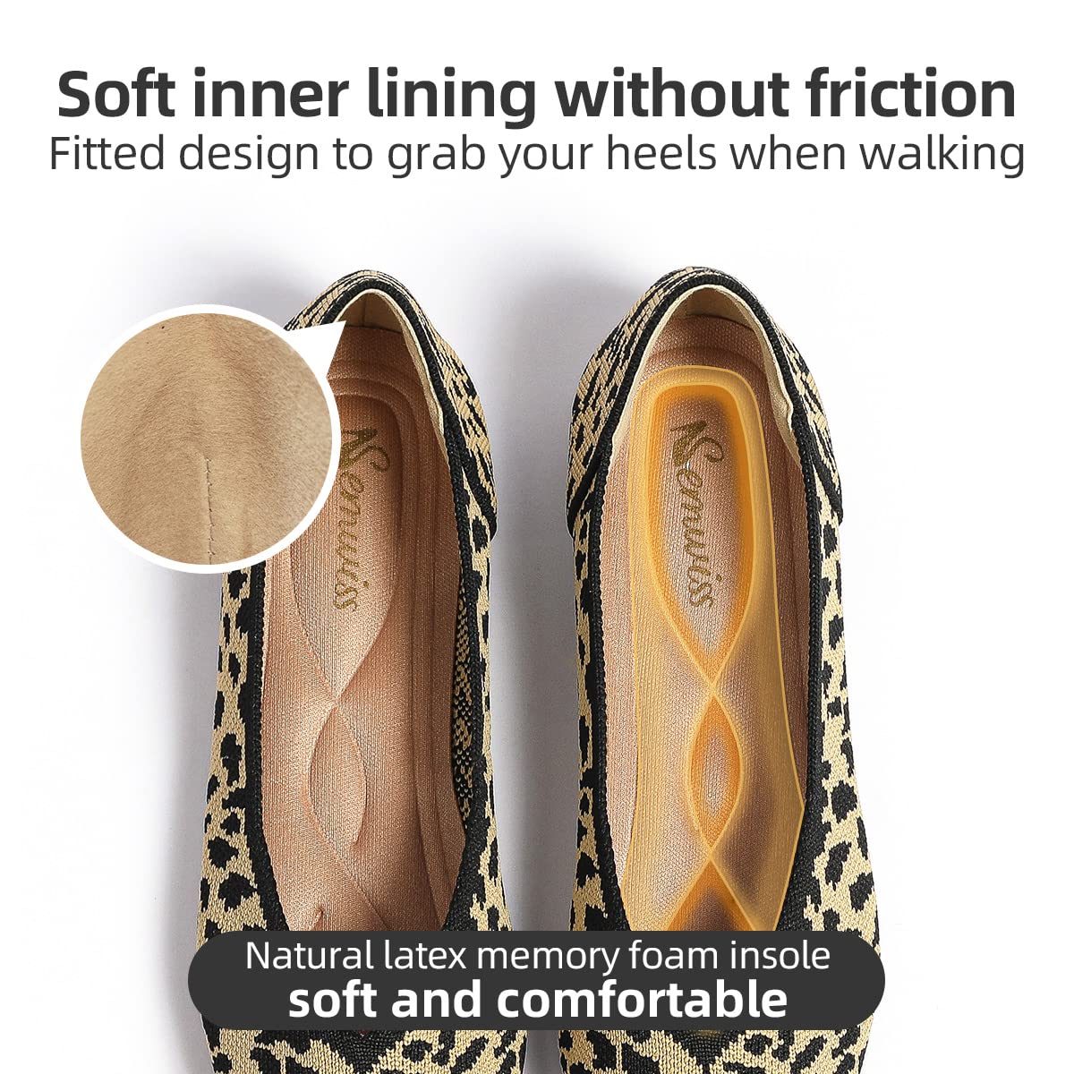 Semwiss Women's Ballet Flats Comfortable Casual Dressy Shoes,Work Flats Office Shoes Pointed Toe Leopard Flats.