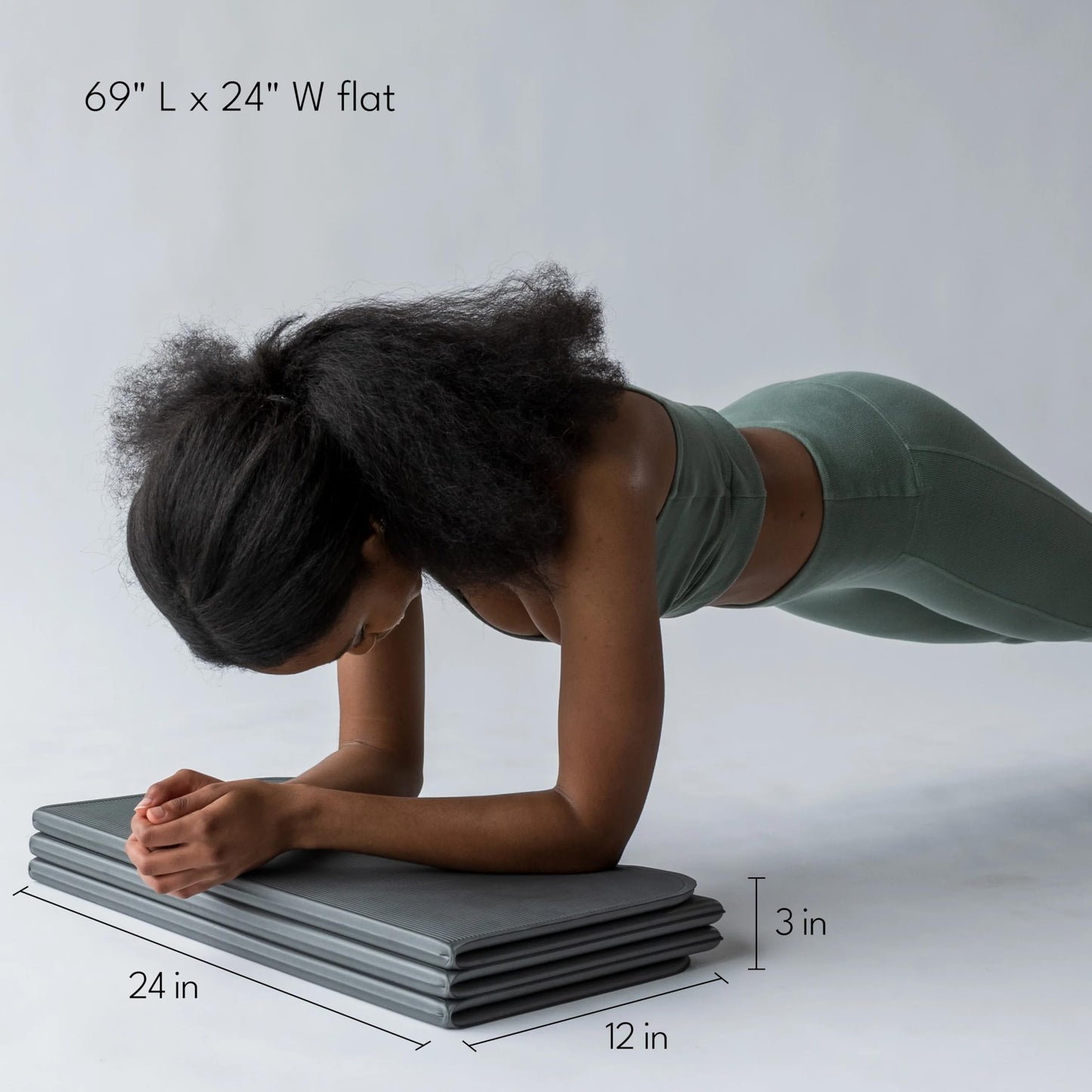 Stakt - Stakt Foldable Multi-Purpose Fitness & Yoga Mat with Patented Design, Workout Mat with Non-Slip Surface, Portable & Lightweight, For Studio & Home Use, As Seen on Shark Tank