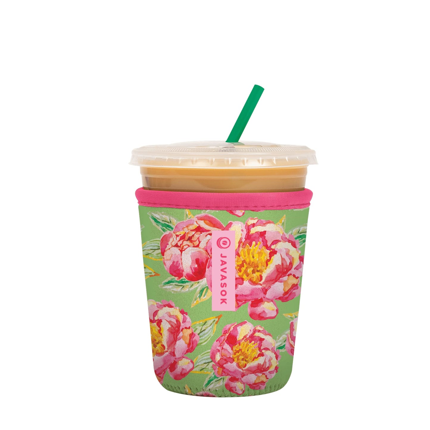 Sok It Java Sok Iced Coffee & Cold Soda Insulated Neoprene Cup Sleeve (English Garden Picnic, Medium: 22-28oz)