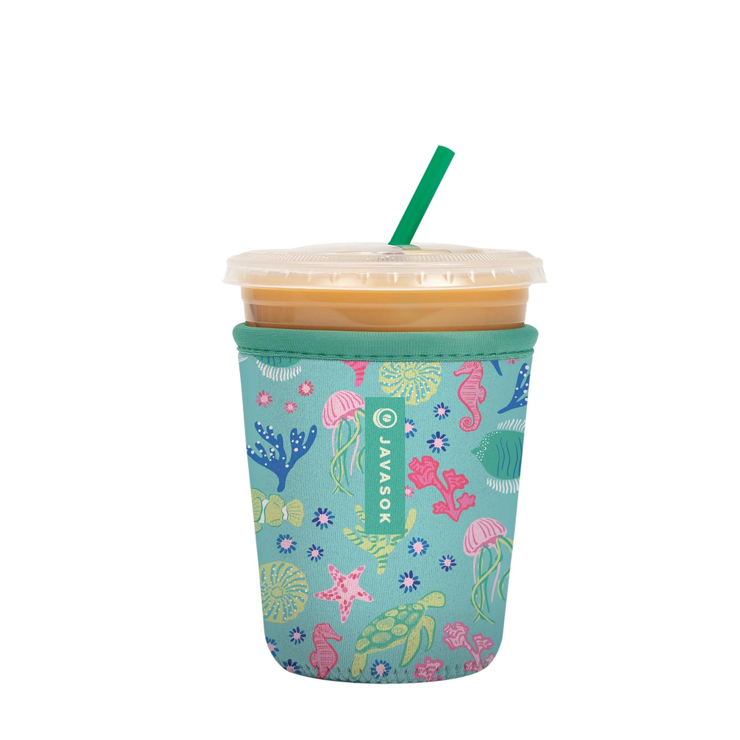 Sok It Java Sok Iced Coffee & Cold Soda Insulated Neoprene Cup Sleeve (English Garden Picnic, Medium: 22-28oz)