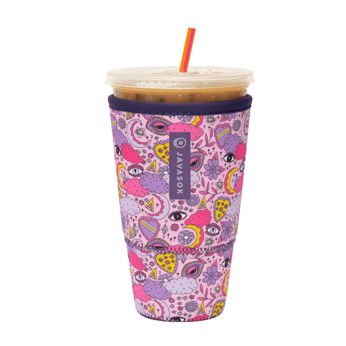 Sok It Java Sok Iced Coffee & Cold Soda Insulated Neoprene Cup Sleeve (English Garden Picnic, Medium: 22-28oz)