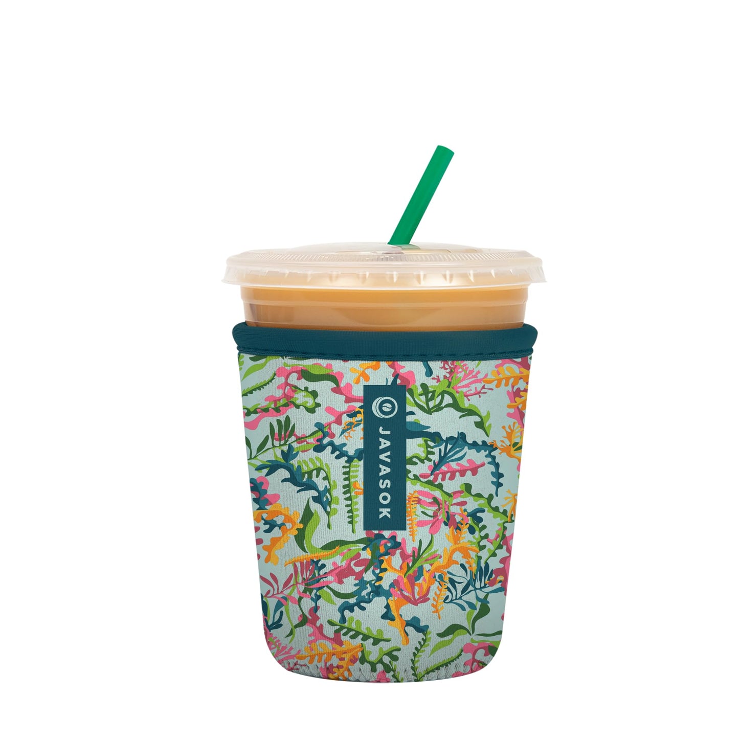 Sok It Java Sok Iced Coffee & Cold Soda Insulated Neoprene Cup Sleeve (English Garden Picnic, Medium: 22-28oz)