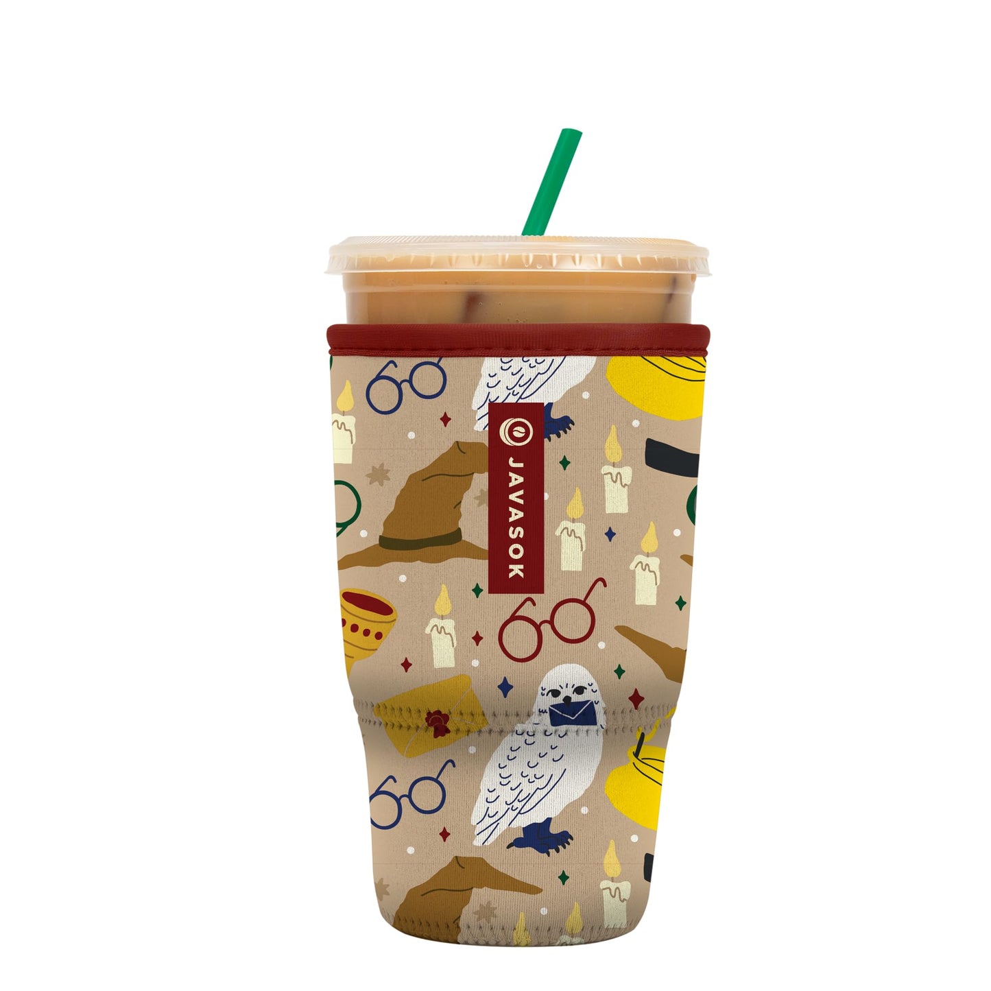 Sok It Java Sok Iced Coffee & Cold Soda Insulated Neoprene Cup Sleeve (English Garden Picnic, Medium: 22-28oz)