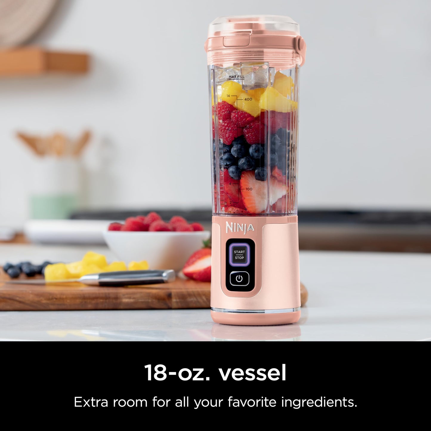 Ninja Blast Portable Blender, Cordless, 18oz. Vessel, Personal Blender For-Shakes and Smoothies, BPA Free, Leakproof-Lid and Sip Spout, USB-C Rechargeable, Dishwasher Safe Parts, Denim Blue, BC151ND