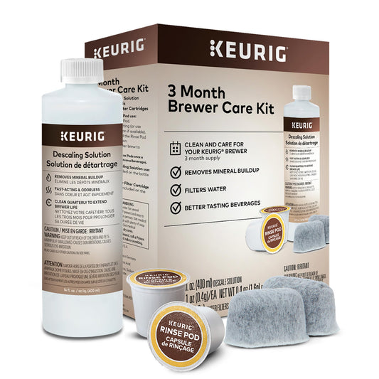 Keurig 3-Month Brewer Maintenance Kit Includes Descaling Solution, Water Filter Cartridges & Rinse Pods, Compatible Classic/1.0 & 2.0 K-Cup Coffee Makers, 7 Count