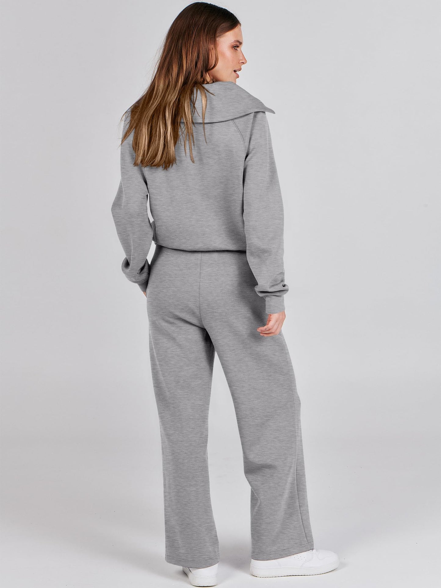 ANRABESS Women 2 Piece Outfits Sweatsuit Oversized Sweatshirt Sweatpants Tracksuit Sweat Lounge Matching Set 2024 Fall Trendy