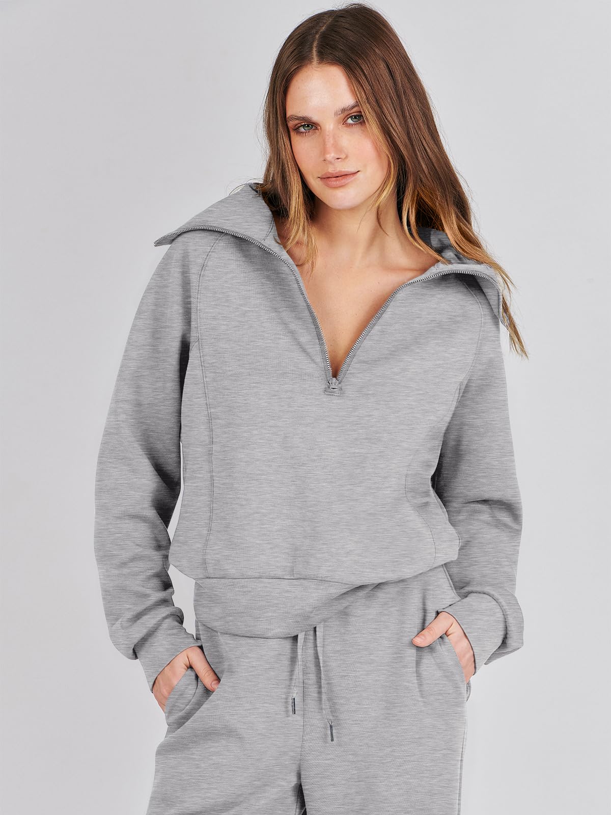 ANRABESS Women 2 Piece Outfits Sweatsuit Oversized Sweatshirt Sweatpants Tracksuit Sweat Lounge Matching Set 2024 Fall Trendy