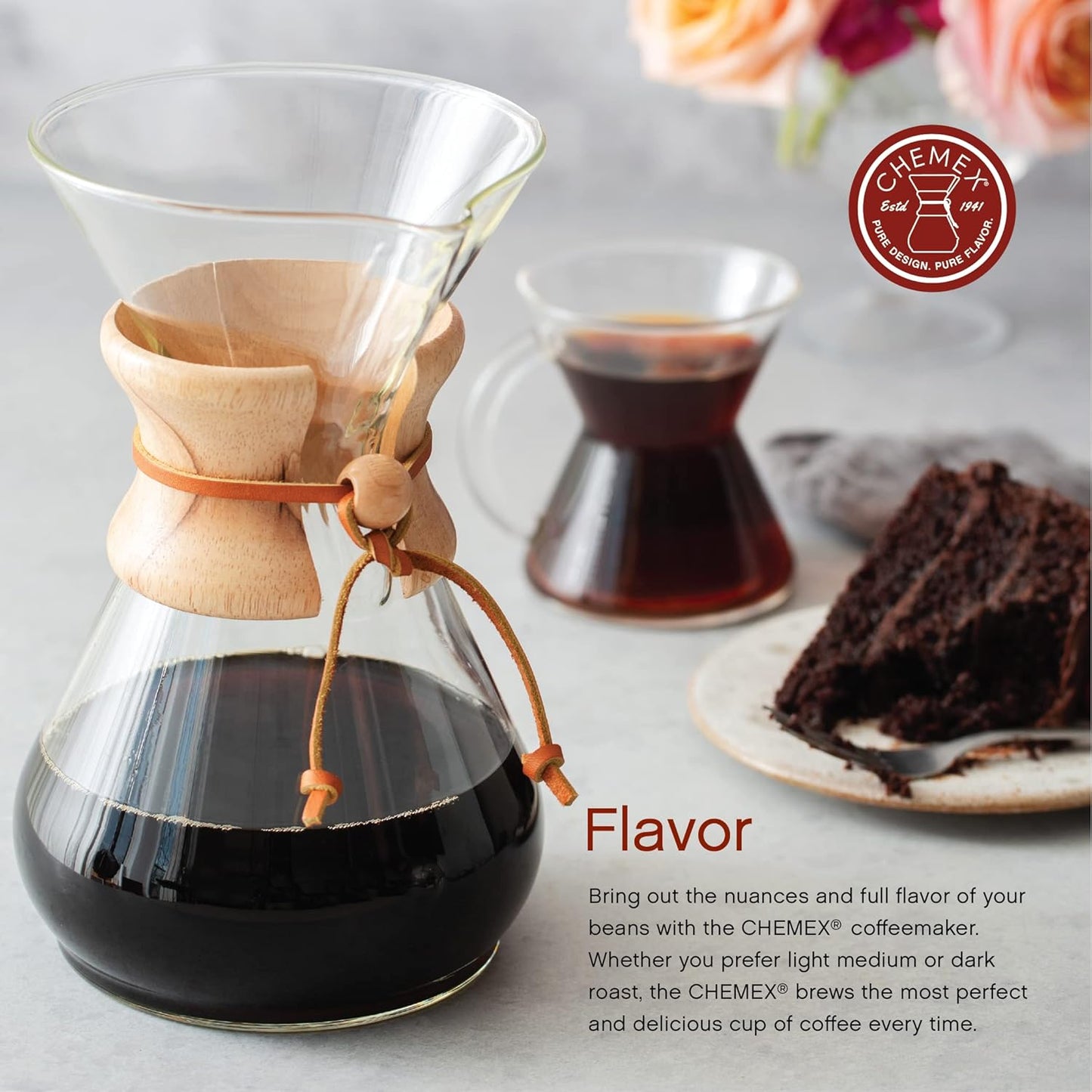 Chemex Pour-Over Glass Coffeemaker - Classic Series - 8-Cup - Exclusive Packaging