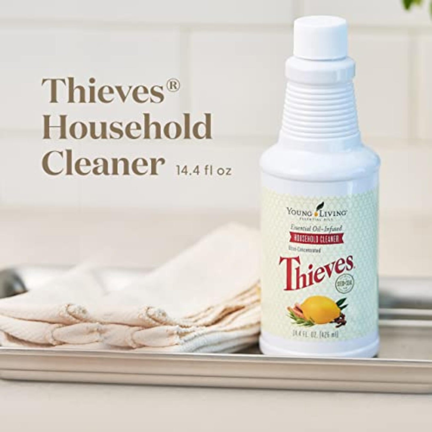 Thieves Household Cleaner 14.4 oz | Plant-Based All-Purpose Cleaner with Essential Oils | Safe for Floors, Mirrors, Carpets & Pet Areas