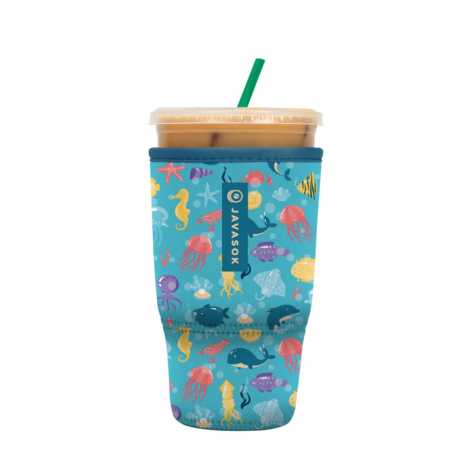 Sok It Java Sok Iced Coffee & Cold Soda Insulated Neoprene Cup Sleeve (English Garden Picnic, Medium: 22-28oz)