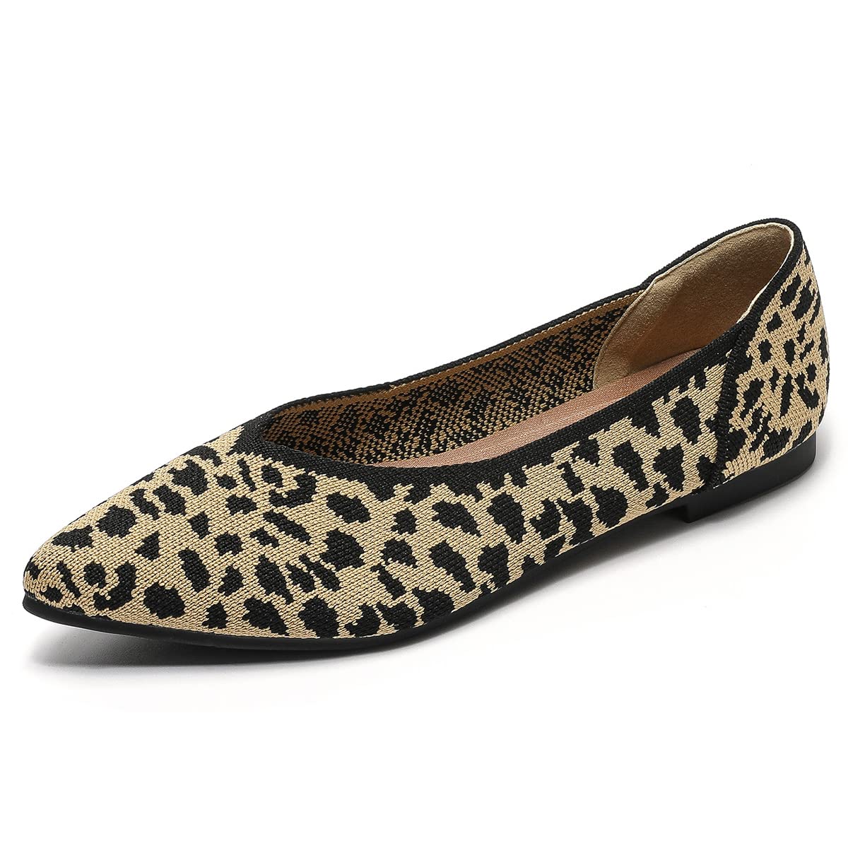 Semwiss Women's Ballet Flats Comfortable Casual Dressy Shoes,Work Flats Office Shoes Pointed Toe Leopard Flats.