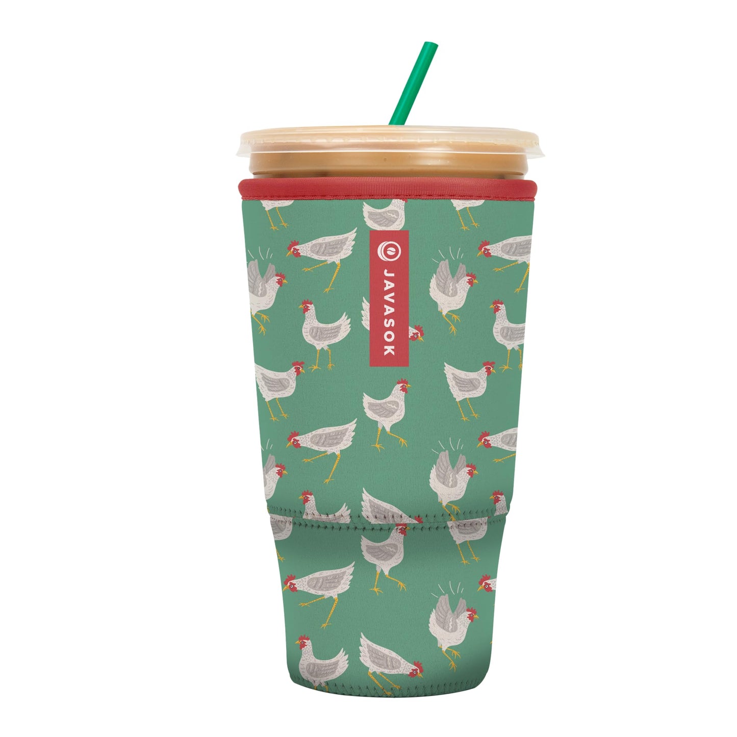 Sok It Java Sok Iced Coffee & Cold Soda Insulated Neoprene Cup Sleeve (English Garden Picnic, Medium: 22-28oz)