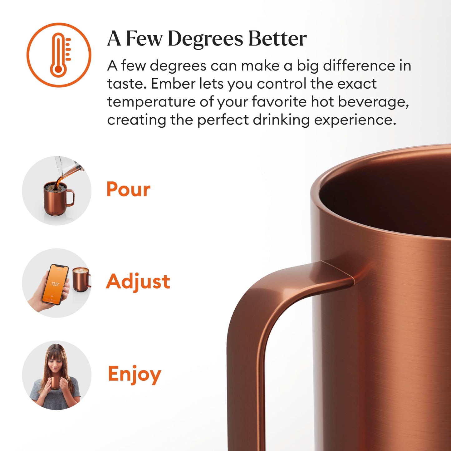 Ember Temperature Control Smart Mug 2, 10 Oz, App-Controlled Heated Coffee Mug with 80 Min Battery Life and Improved Design, Copper