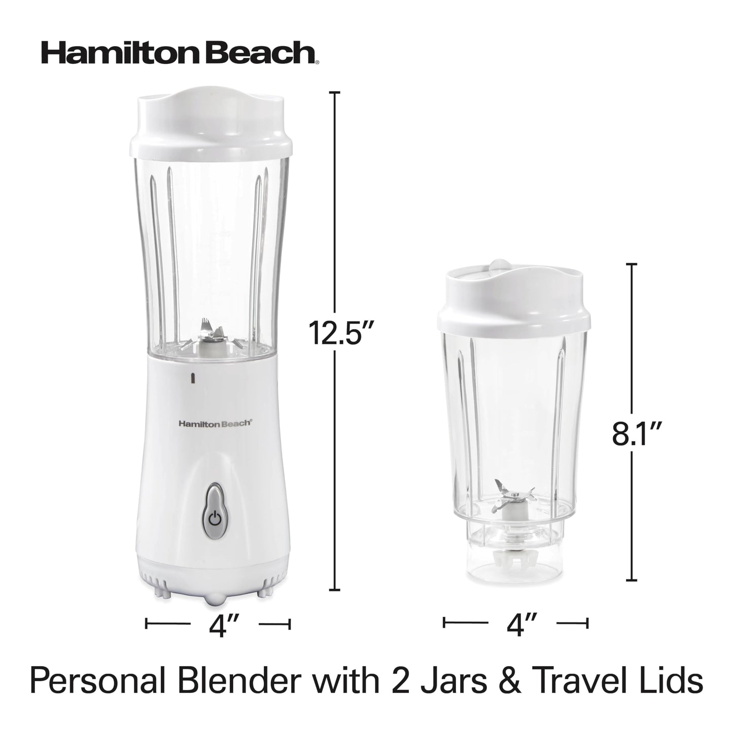 Hamilton Beach Portable Blender for Shakes and Smoothies with 14 Oz BPA Free Travel Cup and Lid, Durable Stainless Steel Blades for Powerful Blending Performance, Coral (51171)